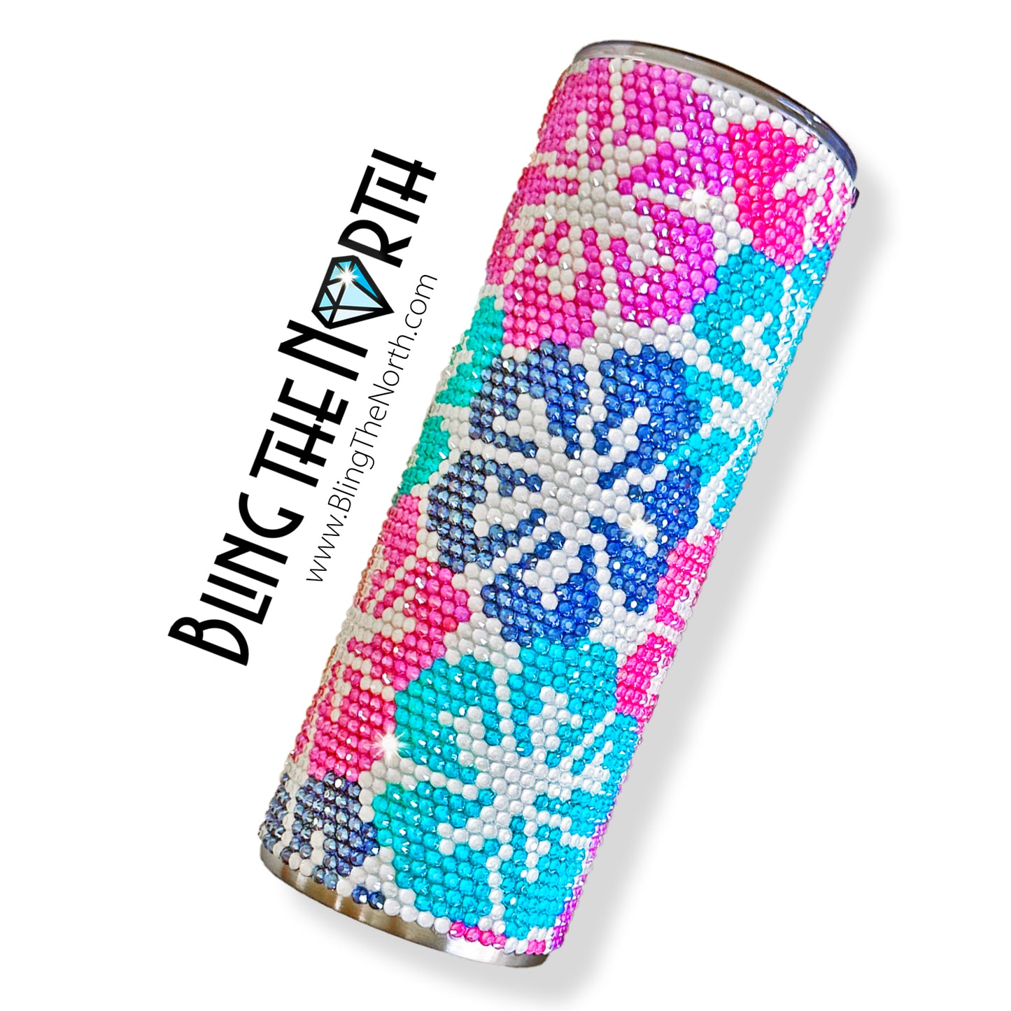 HAWAIIAN VACATION Rhinestone Pattern Template | SS16 4mm - 20oz Skinny Straight Tumbler Design | PNG for Sublimation or Vinyl