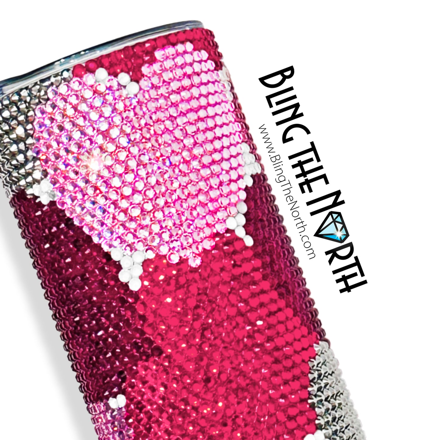 HEARTS Rhinestone Pattern Template | SS16 4mm - 20oz Skinny Straight Tumbler Design | PNG for Sublimation or Vinyl