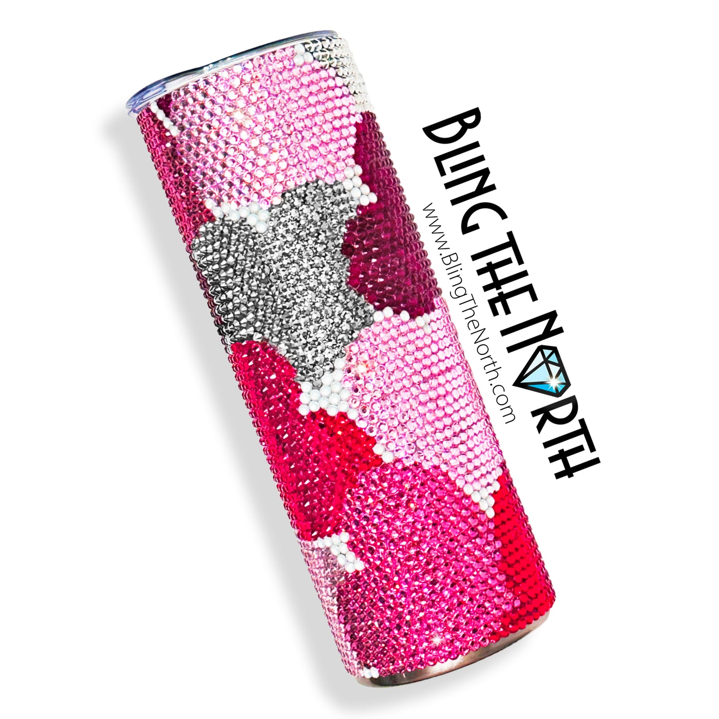 HEARTS Rhinestone Pattern Template | SS16 4mm - 20oz Skinny Straight Tumbler Design | PNG for Sublimation or Vinyl