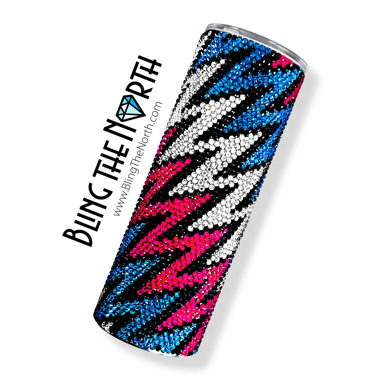 LIGHTNING CRASHES Rhinestone Pattern Template | SS16 4mm - 20oz Skinny Straight Tumbler Design | PNG for Sublimation or Vinyl