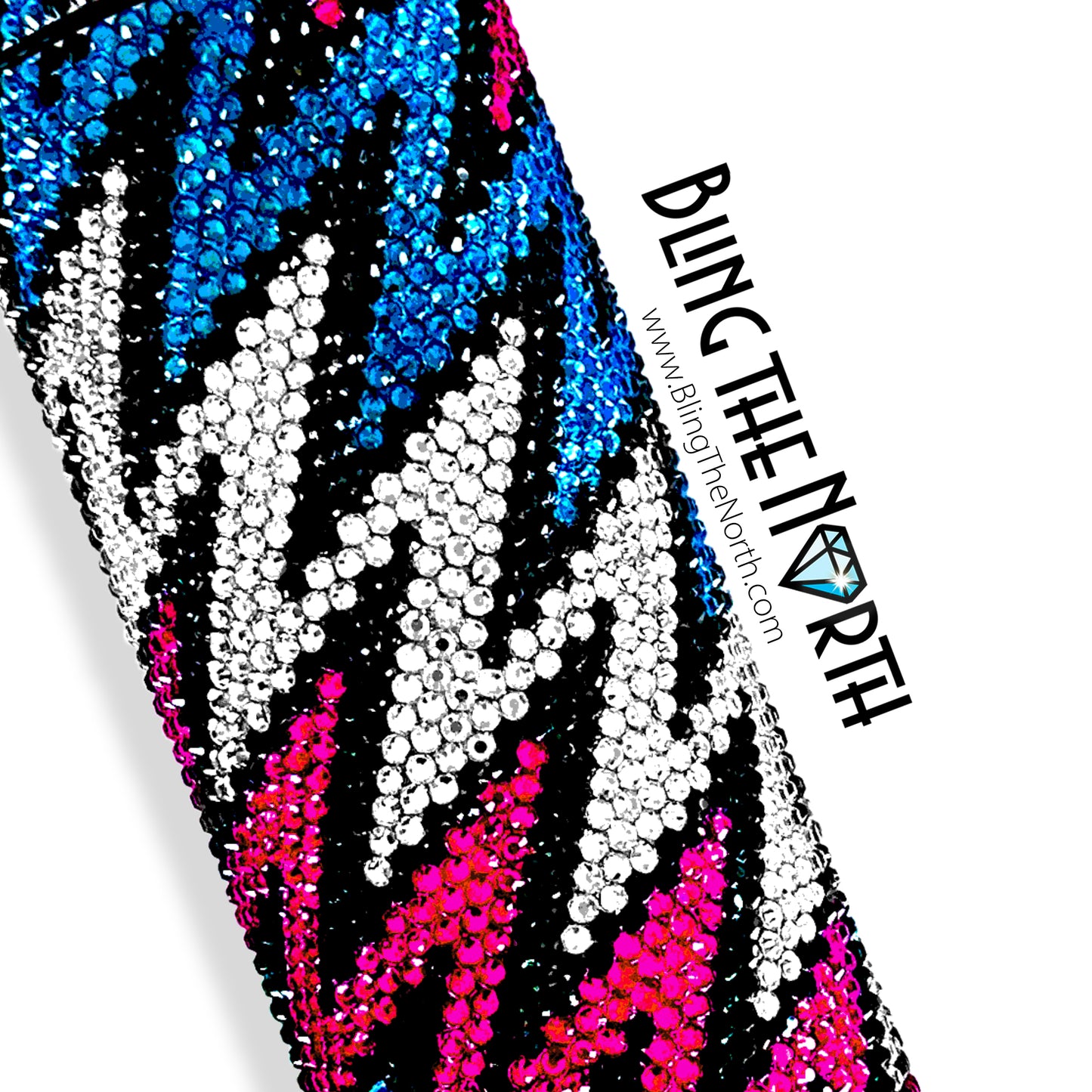 LIGHTNING CRASHES Rhinestone Pattern Template | SS16 4mm - 20oz Skinny Straight Tumbler Design | PNG for Sublimation or Vinyl