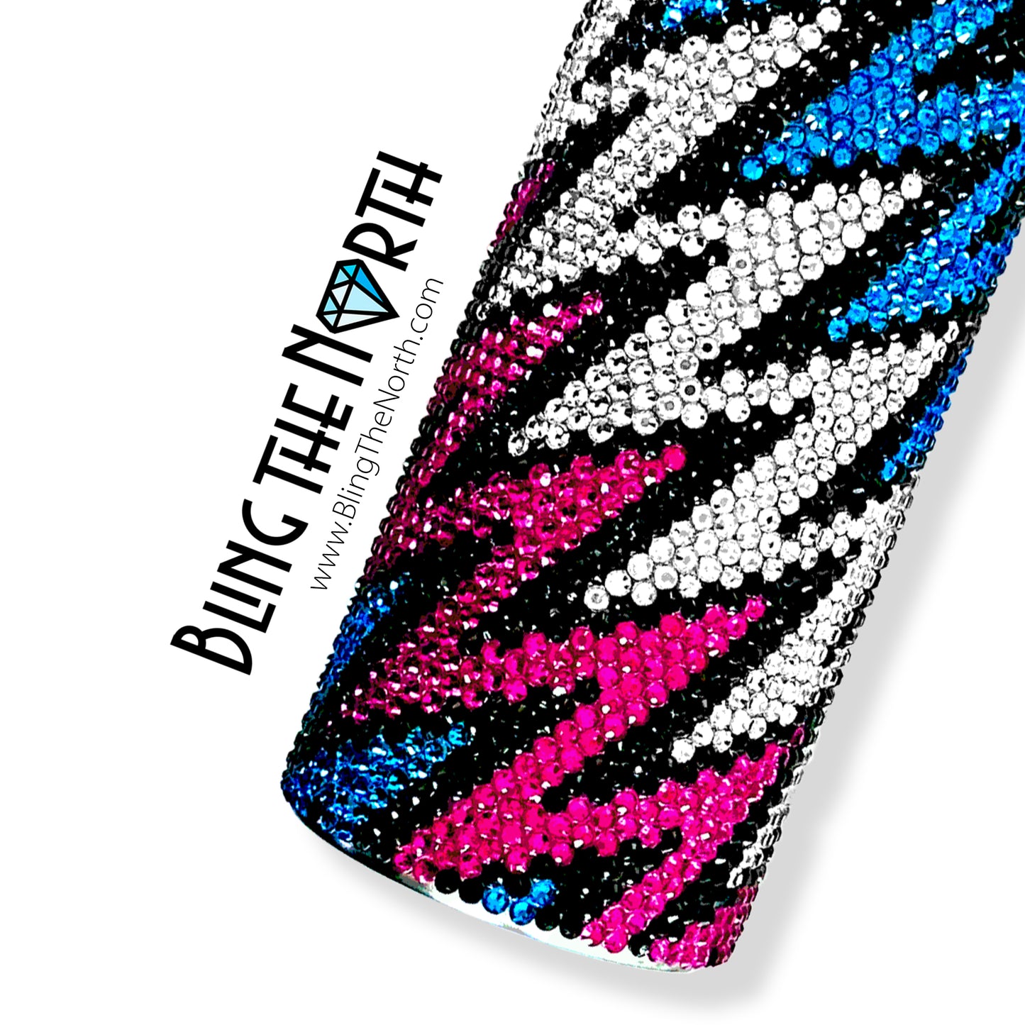 LIGHTNING CRASHES Rhinestone Pattern Template | SS16 4mm - 20oz Skinny Straight Tumbler Design | PNG for Sublimation or Vinyl