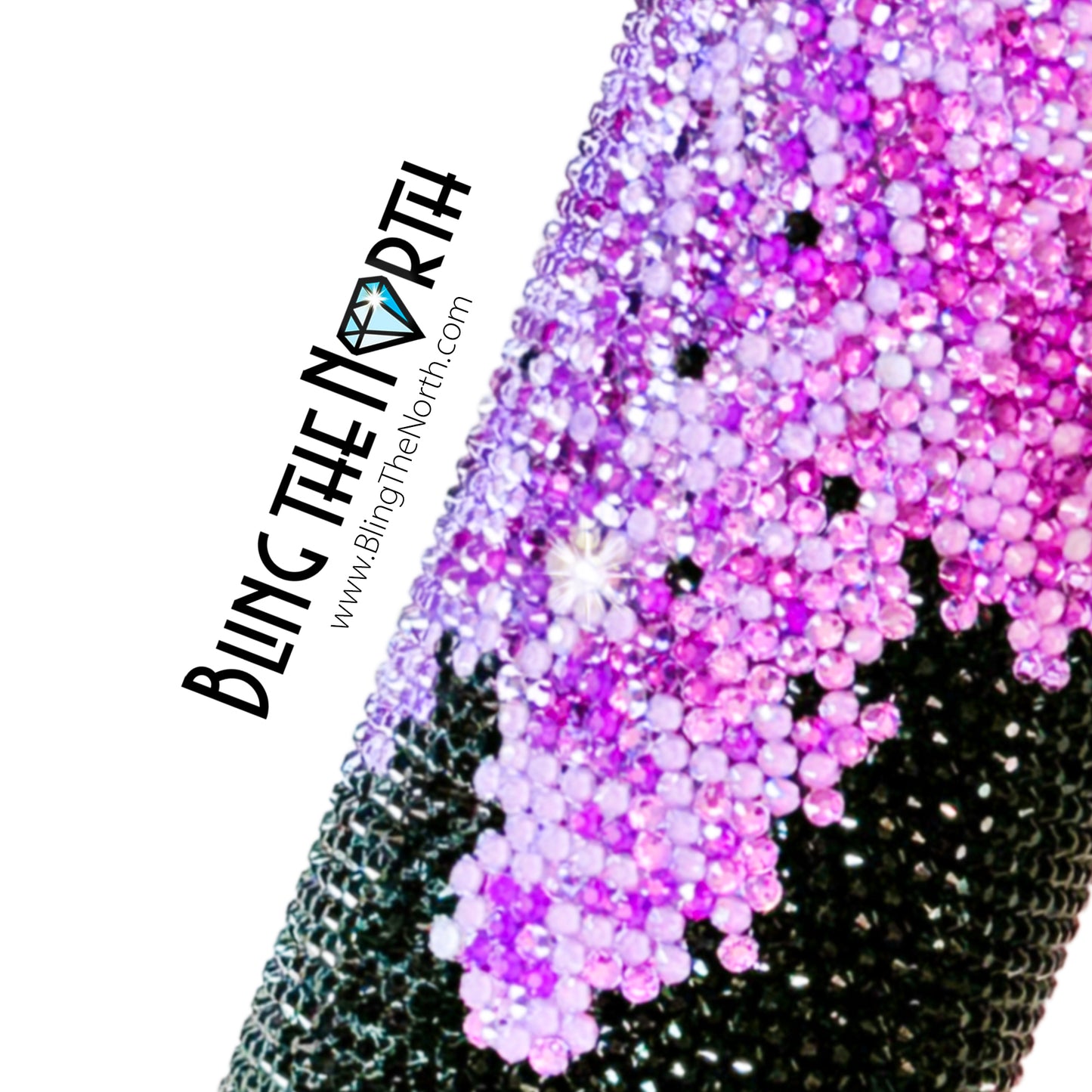 LILAC CASCADE American Flag Rhinestone Tumbler | 20oz Slurp Straight | Bling the North | Custom Bling Design | Glass Rhinestones | Straw Included