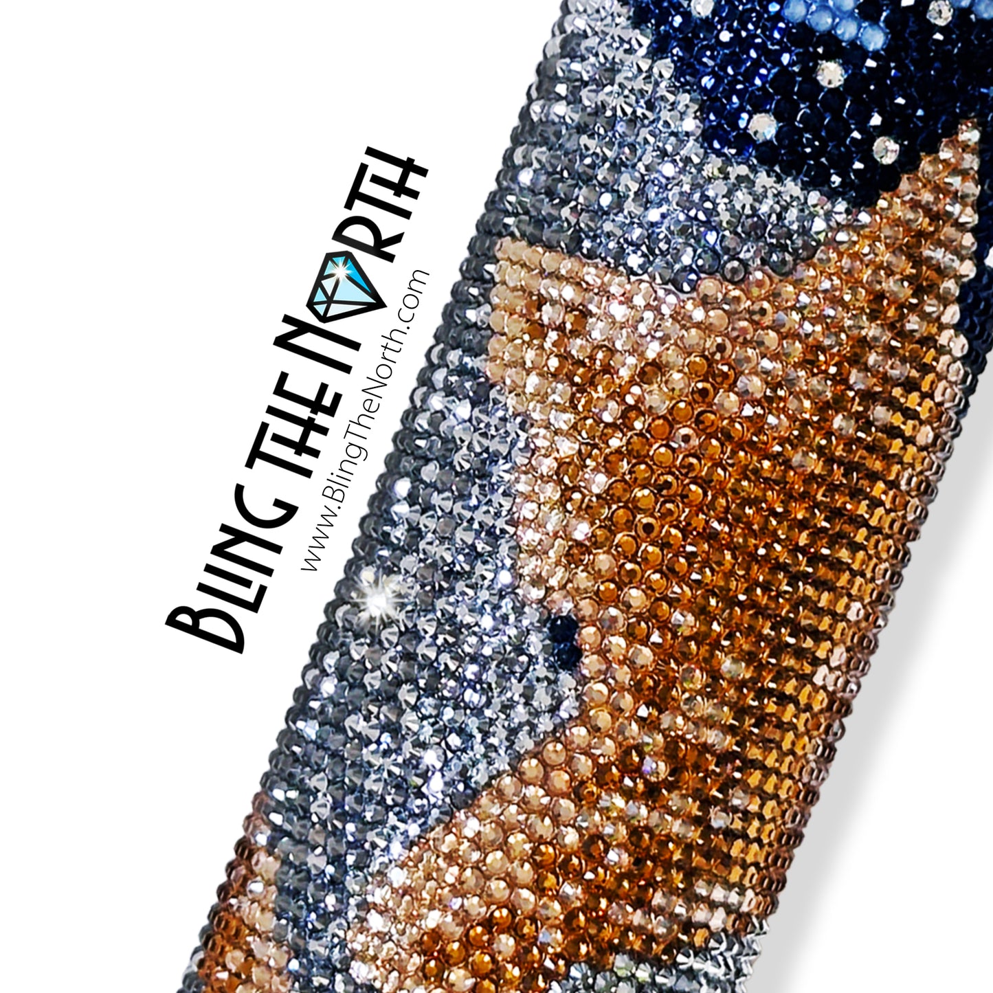 MIDNIGHT RENDEZVOUS Rhinestone Tumbler | 20oz Slurp Straight | Bling the North | Custom Bling Design | Glass Rhinestones | Straw Included