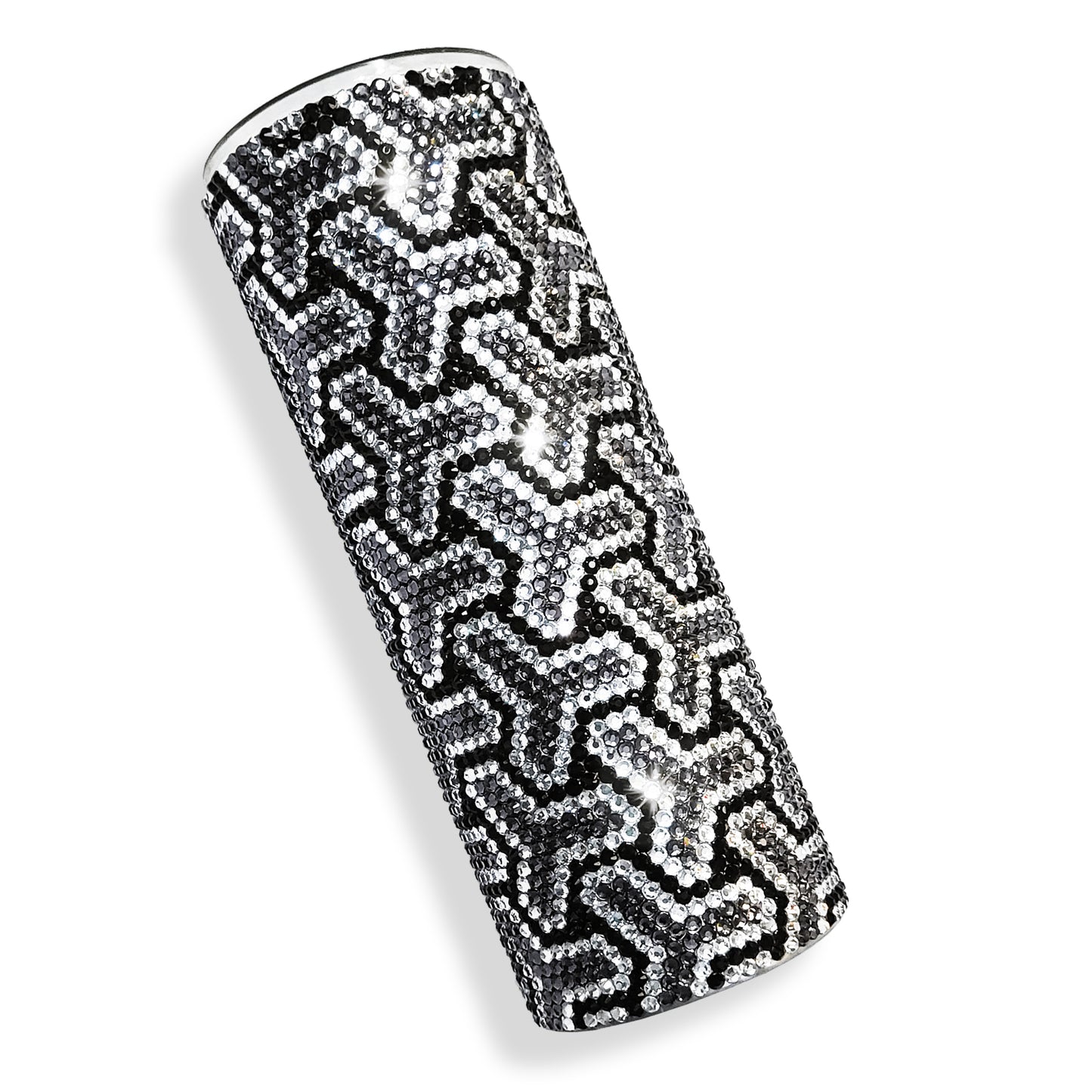 OPEN WEAVE Rhinestone Tumbler | 24oz Plump Straight | Custom Bling Design | Glass Rhinestones | Straw Included