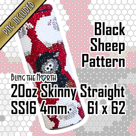 BLACK SHEEP - PRINCESS EDITION Rhinestone Pattern Template | SS16 4mm - 20oz Skinny Straight Tumbler Design | PNG for Sublimation or Vinyl