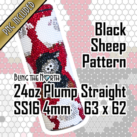 BLACK SHEEP - PRINCESS EDITION Rhinestone Pattern Template | SS16 4mm - 24oz Plump Straight Tumbler Design | PNG for Sublimation or Vinyl