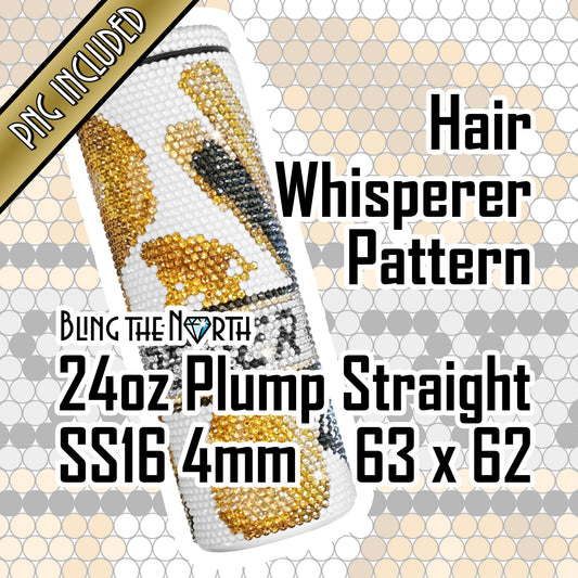 HAIR WHISPERER Custom NAME Rhinestone Pattern Template | SS16 4mm - 24oz Plump Straight Tumbler Design | PNG for Sublimation or Vinyl