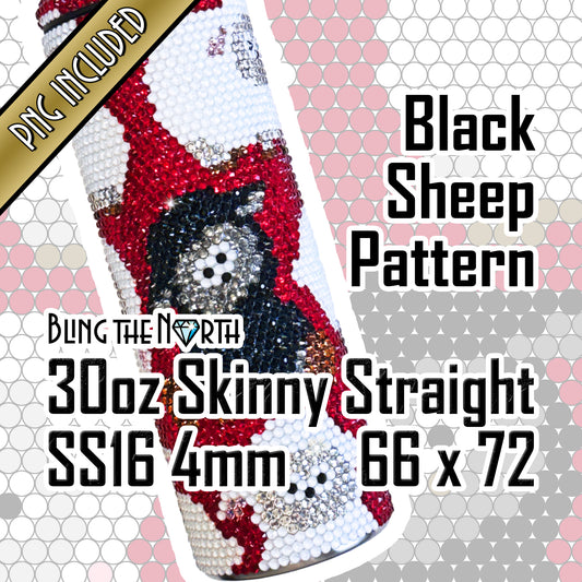 BLACK SHEEP - PRINCESS EDITION Rhinestone Pattern Template  | SS16 4mm - 30oz Skinny Straight Tumbler Design | PNG for Sublimation or Vinyl