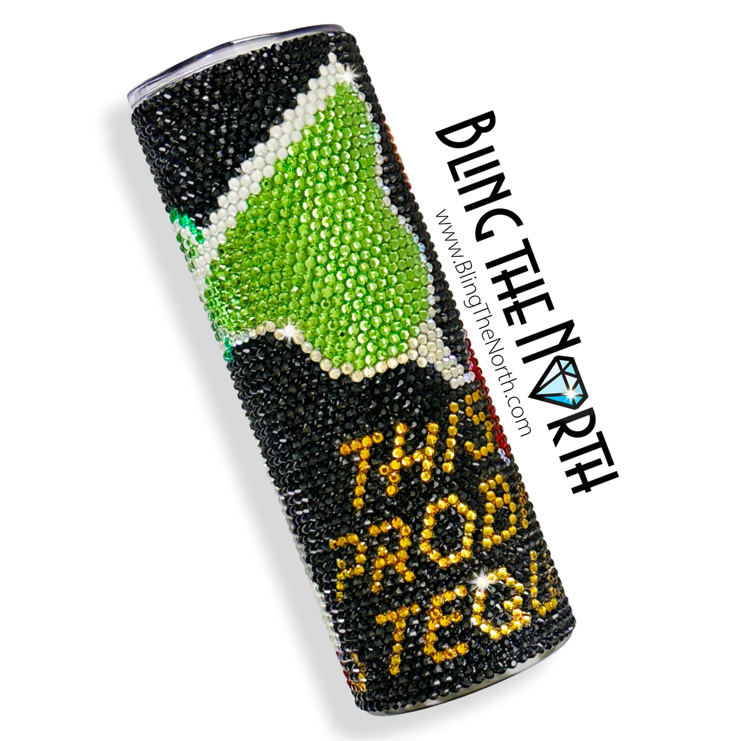 PROBABLY TEQUILA Rhinestone Pattern Template | SS16 4mm - 20oz Skinny Straight Tumbler Design | PNG for Sublimation or Vinyl