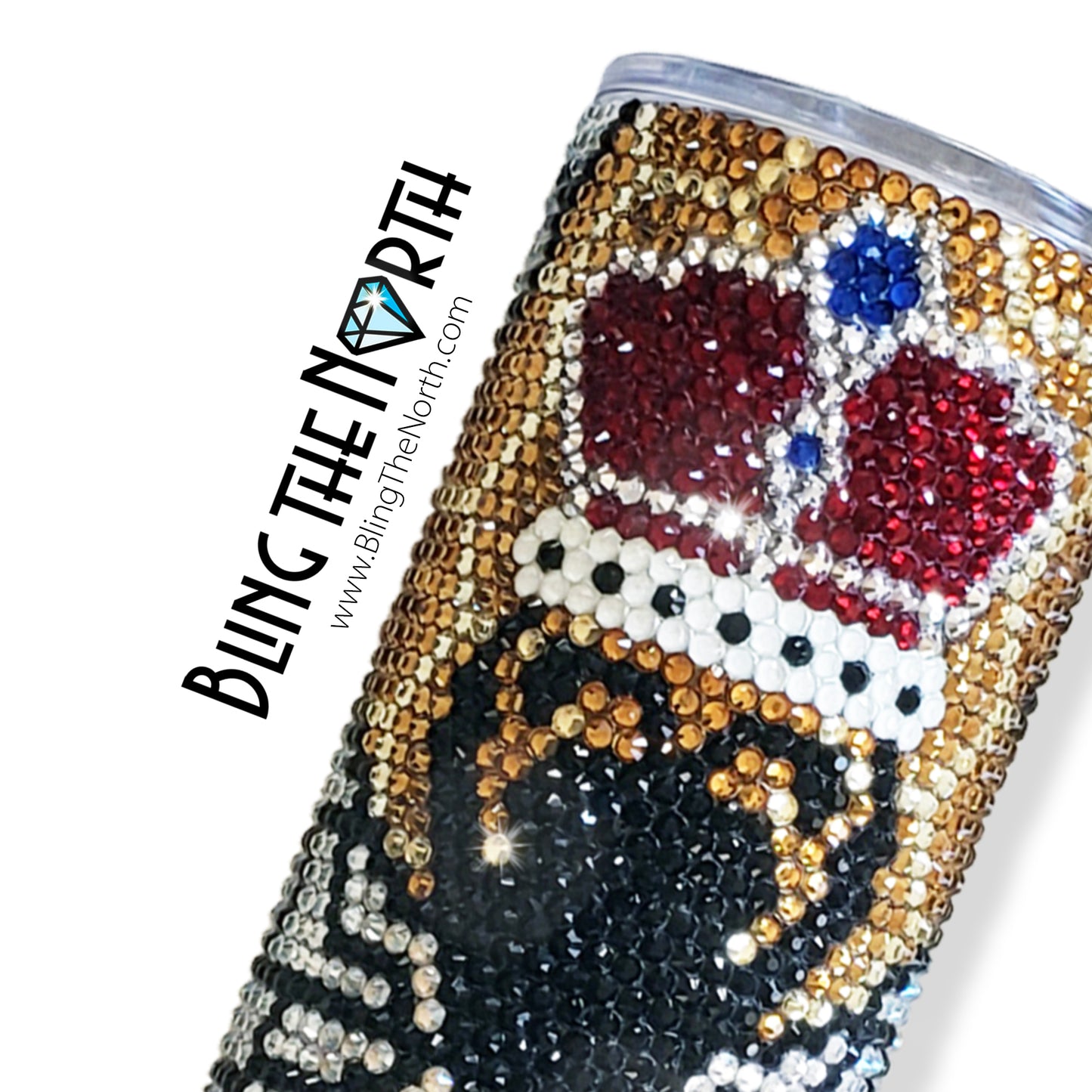 QUEEN BEE Rhinestone Pattern Template | SS16 4mm - 20oz Skinny Straight Tumbler Design | PNG for Sublimation or Vinyl