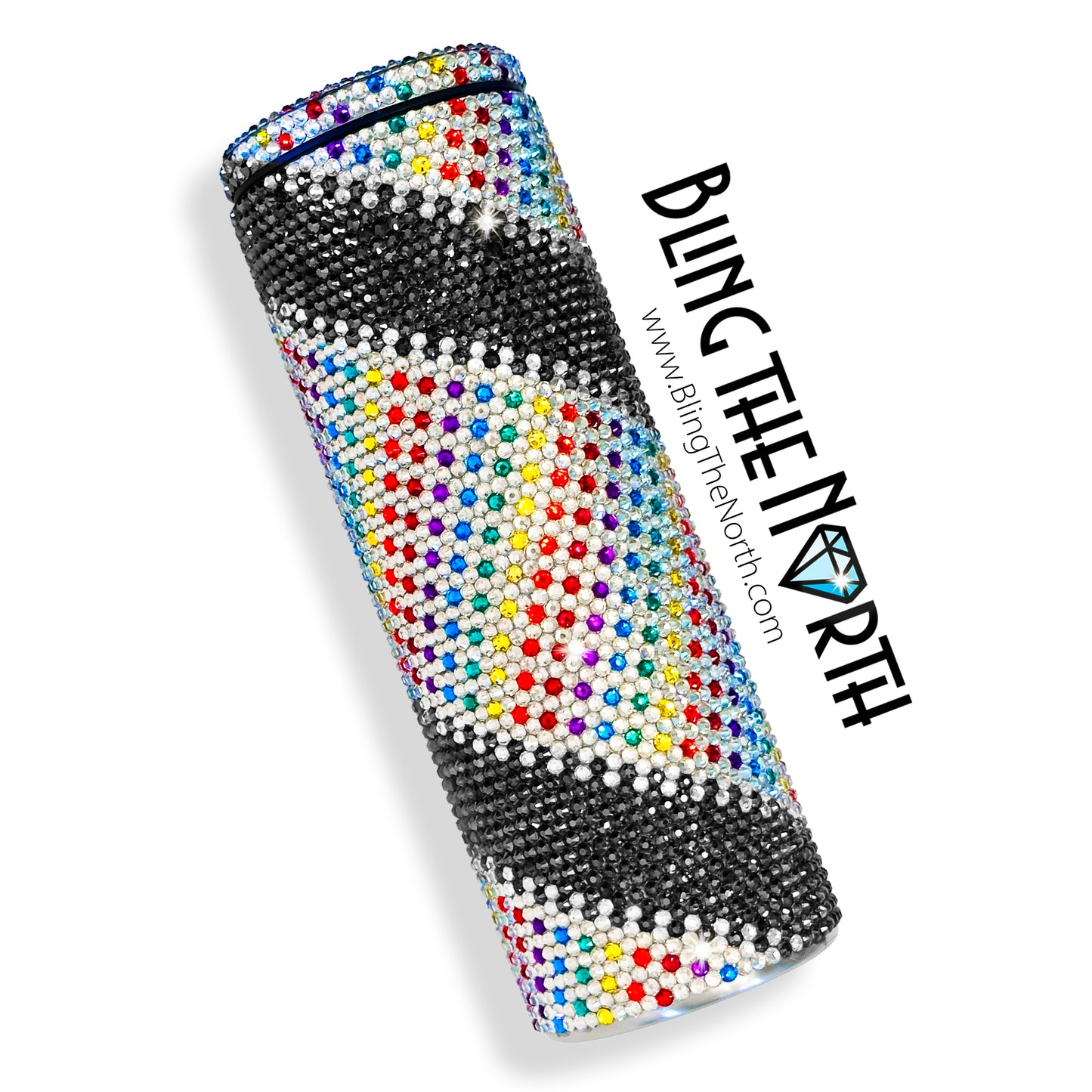 RAINBOW LACE Rhinestone Pattern Template | SS20 5mm - 20oz Straight Skinny Tumbler Design | PNG for Sublimation or Vinyl