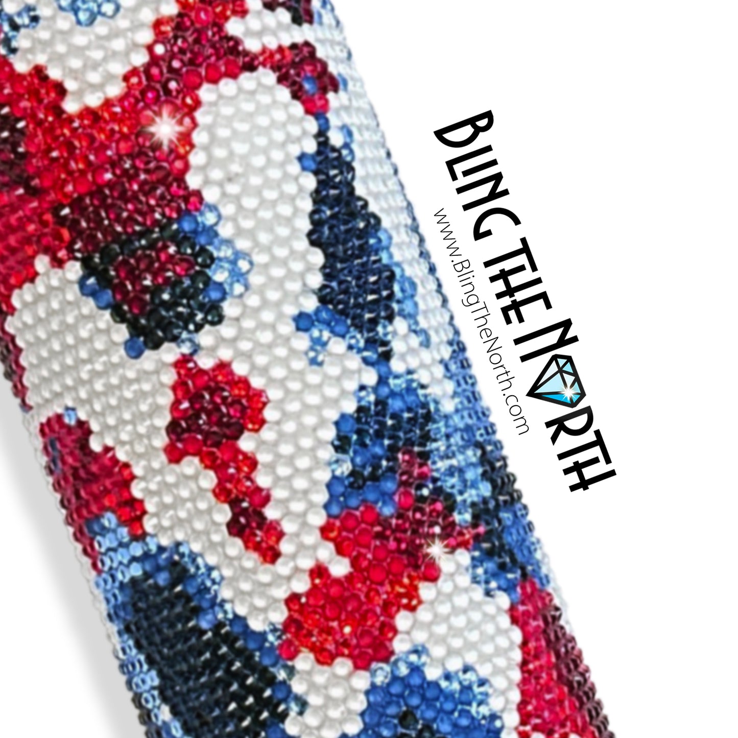 RED, WHITE & BLUE Rhinestone Pattern Template  | SS16 4mm - 20oz Plump Straight Tumbler Design | PNG for Sublimation or Vinyl