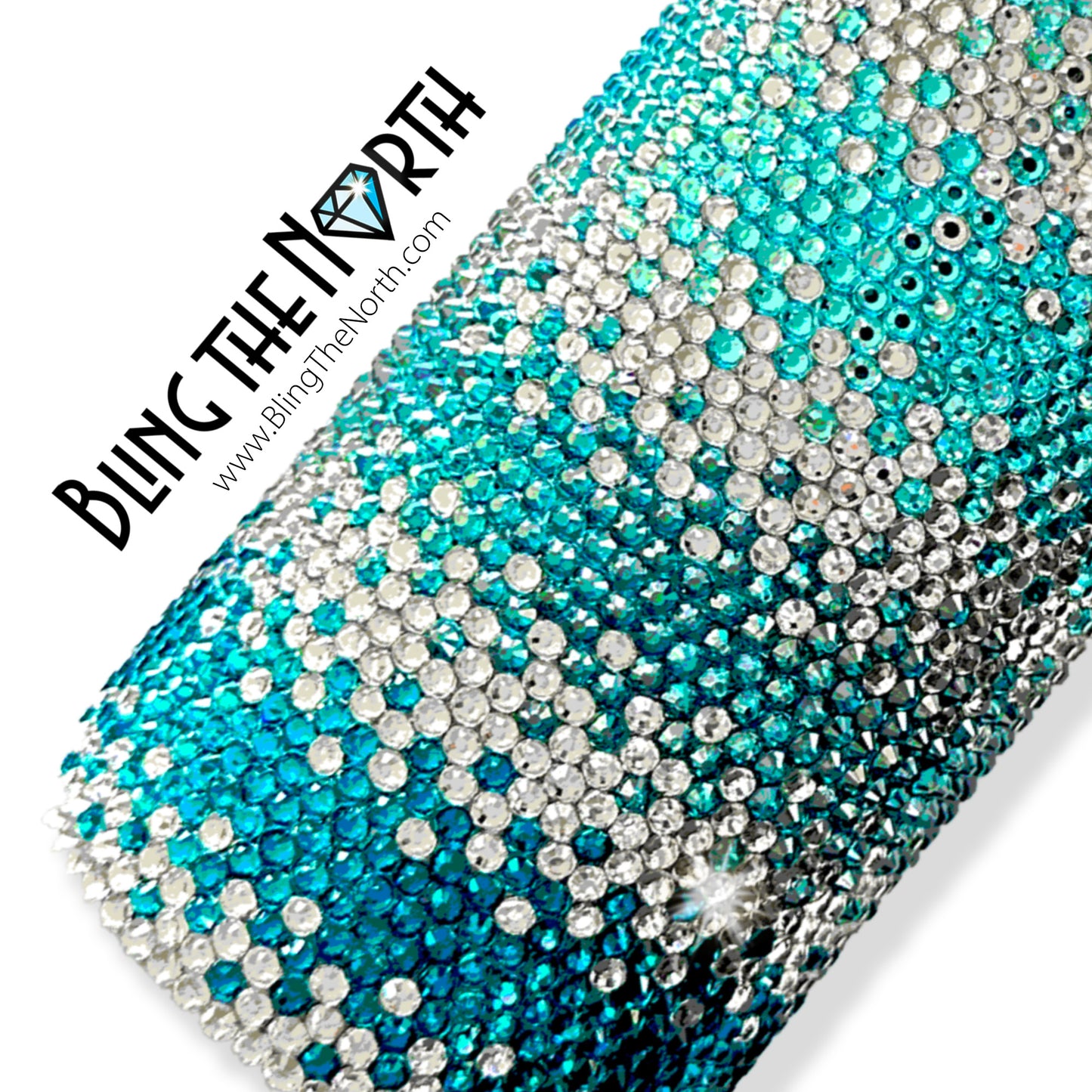 SEASIDE FADE Rhinestone Pattern Template | SS16 4mm - 30oz Skinny Straight Tumbler Design | PNG for Sublimation or Vinyl