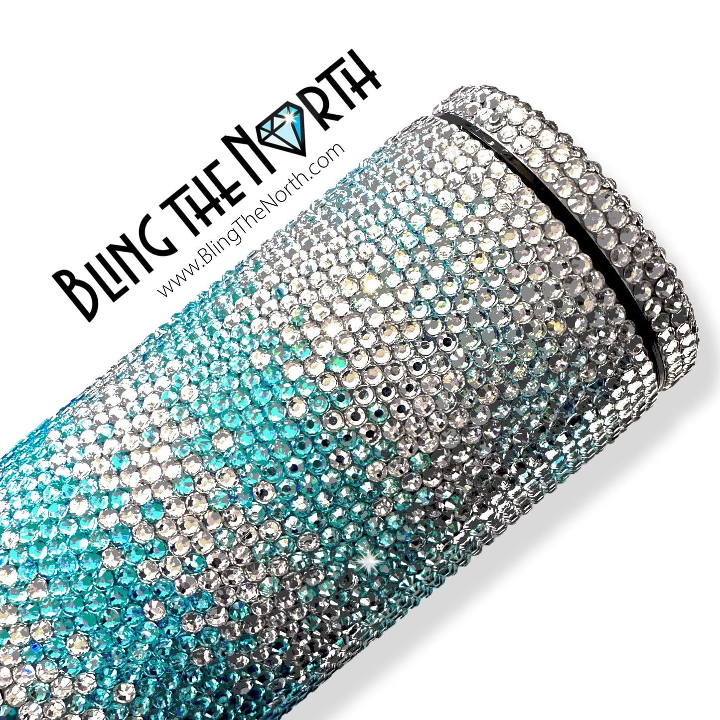 SEASIDE FADE Rhinestone Pattern Template | SS16 4mm - 20oz Skinny Straight Tumbler Design | PNG for Sublimation or Vinyl