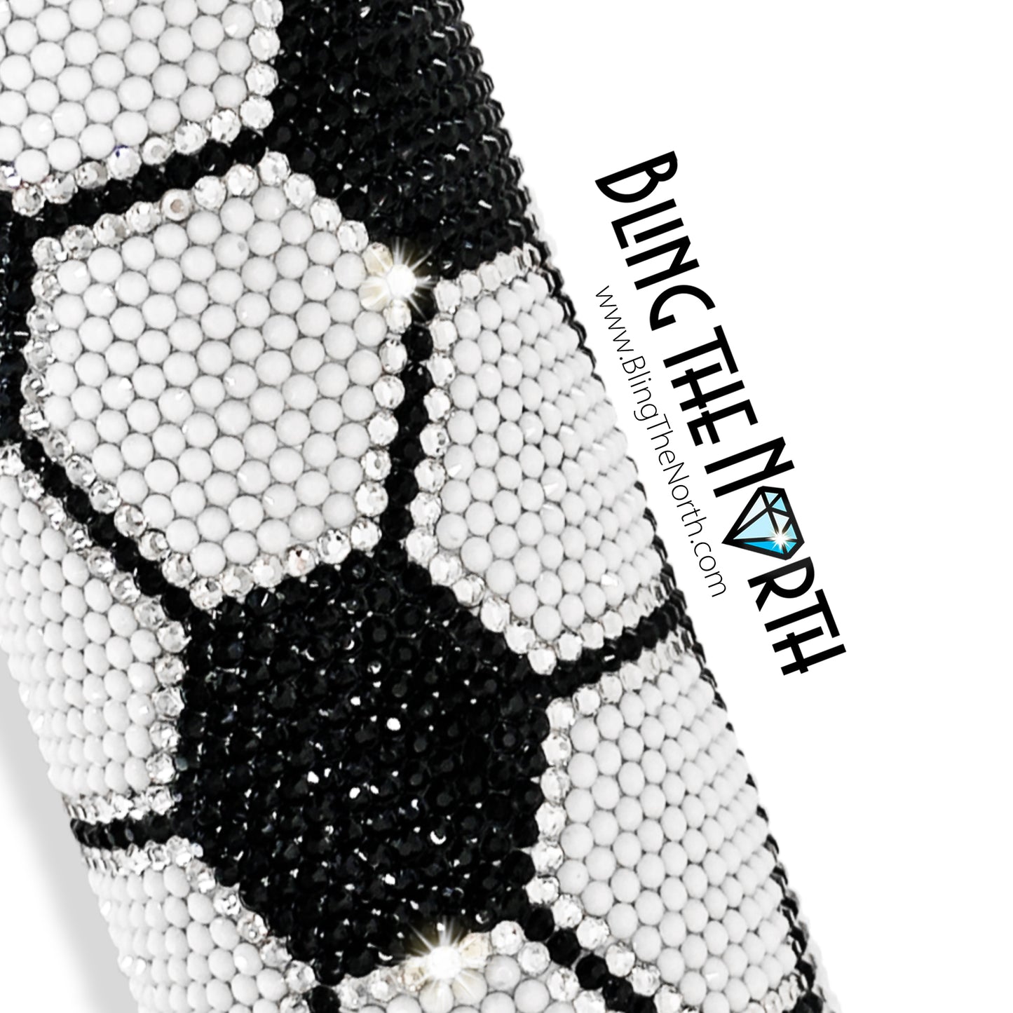 SOCCER BLING Rhinestone Tumbler | 20oz Slurp Straight | Bling the North | Custom Bling Design | Glass Rhinestones | Straw Included