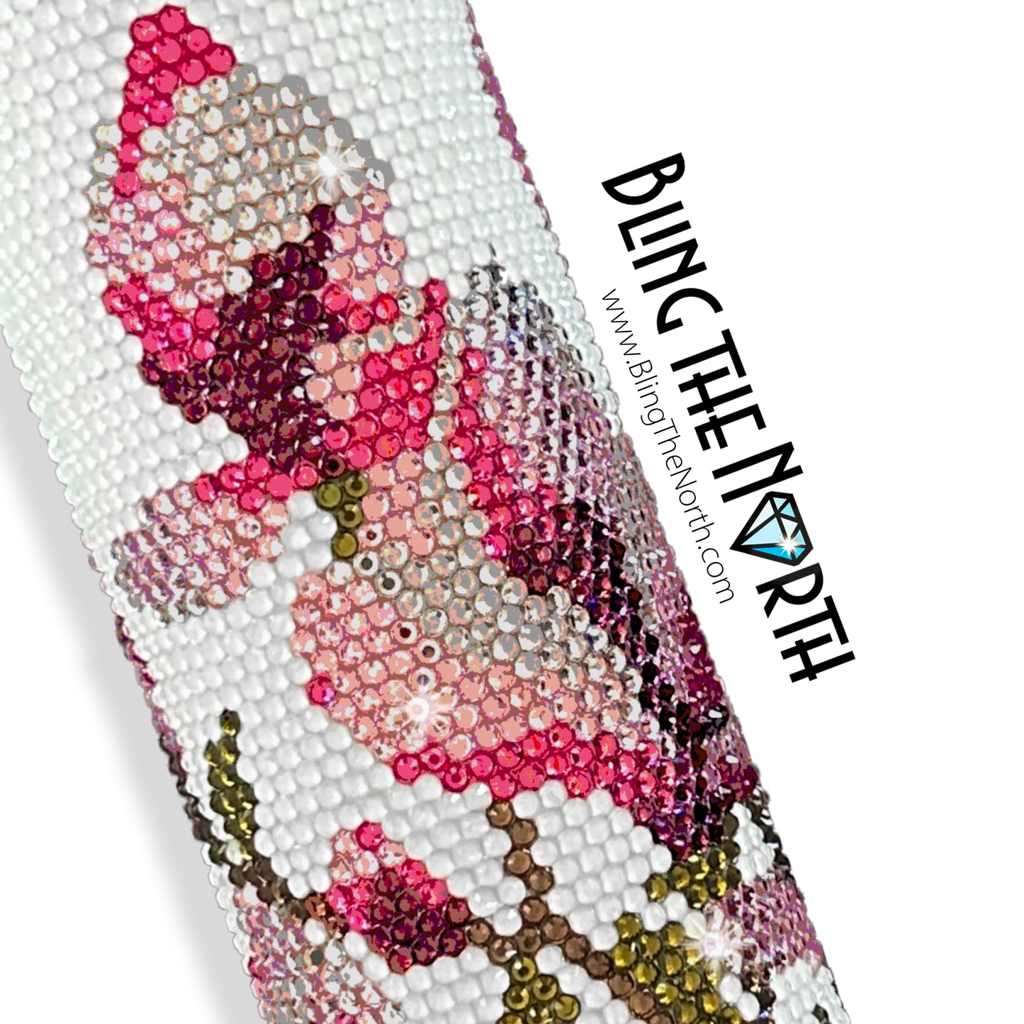SOUTHERN MAGNOLIA Rhinestone Pattern Template | SS16 4mm - 20oz Skinny Straight Tumbler Design | PNG for Sublimation or Vinyl