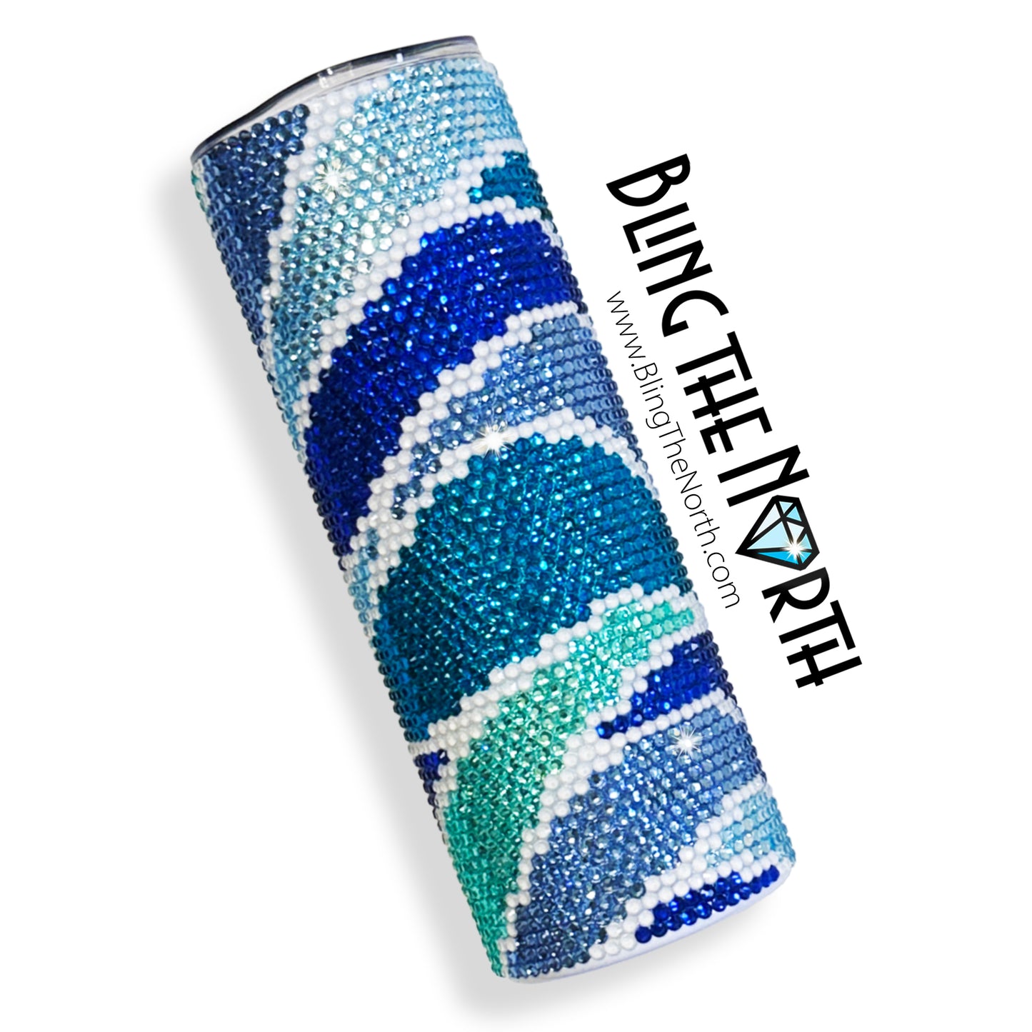 STORMY SEAS Rhinestone Pattern Template | SS16 4mm - 30oz Skinny Straight Tumbler Design | PNG for Sublimation or Vinyl