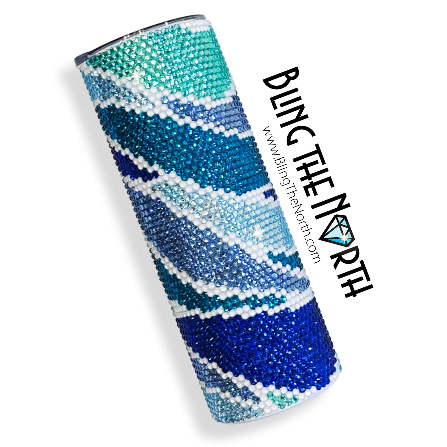 STORMY SEAS Rhinestone Pattern Template | SS16 4mm - 30oz Skinny Straight Tumbler Design | PNG for Sublimation or Vinyl