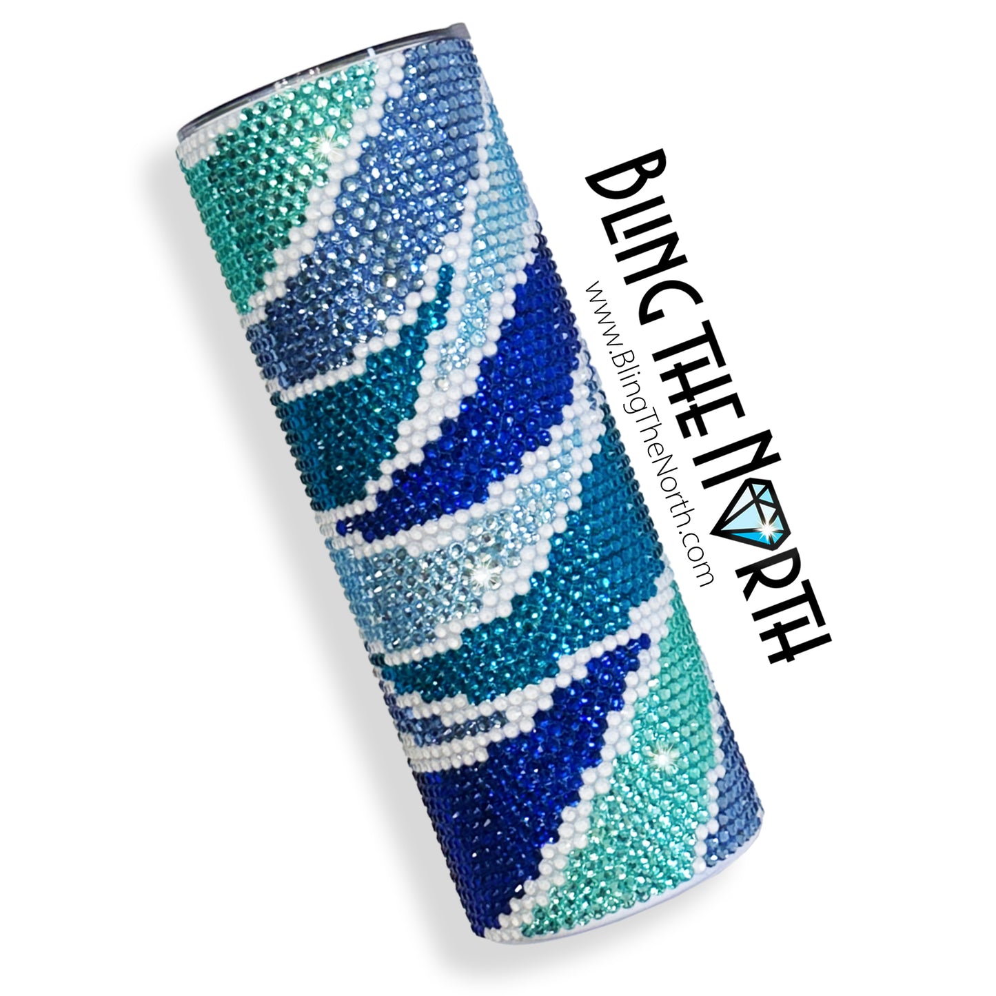 STORMY SEAS Rhinestone Pattern Template | SS16 4mm - 30oz Skinny Straight Tumbler Design | PNG for Sublimation or Vinyl