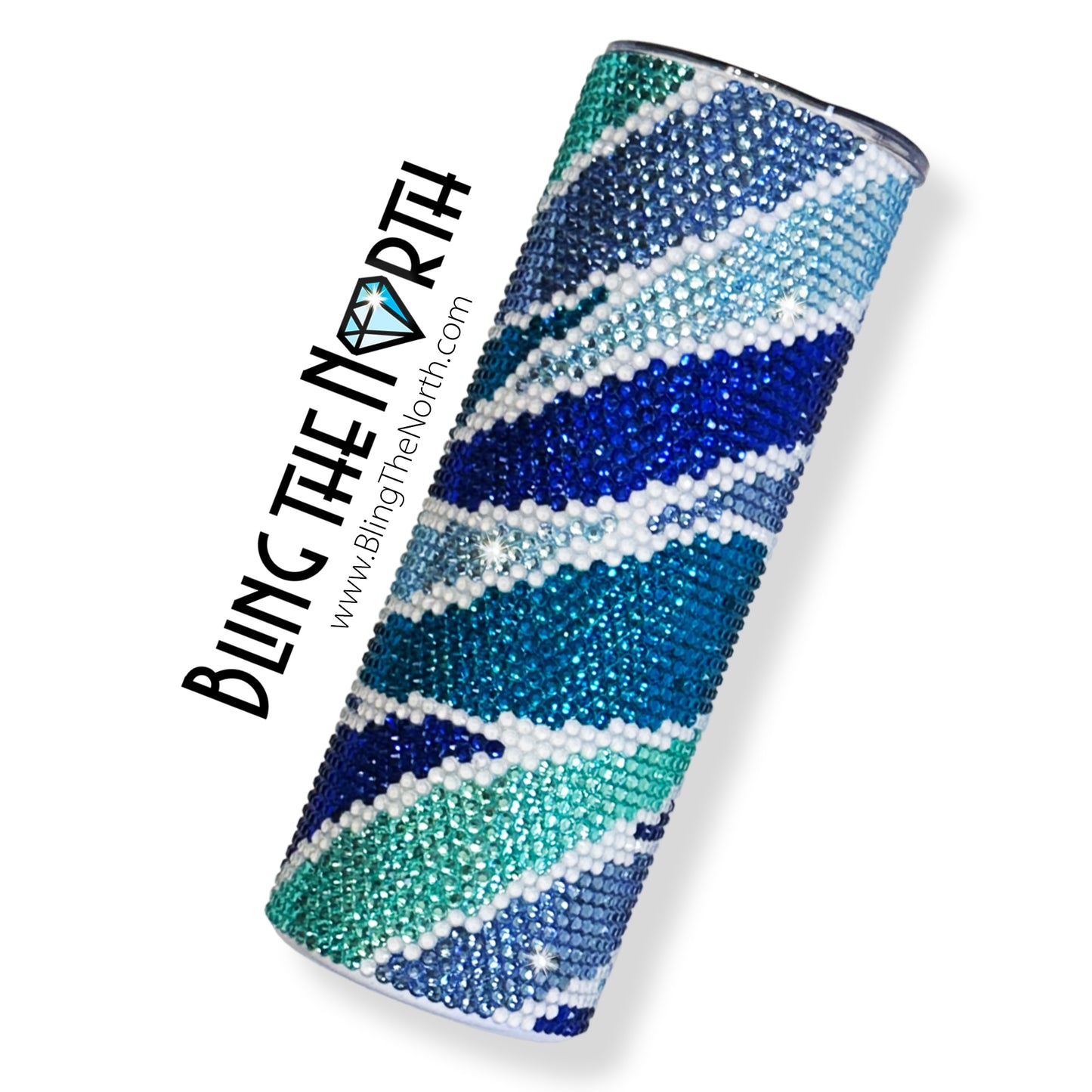 STORMY SEAS Rhinestone Pattern Template | SS16 4mm - 30oz Skinny Straight Tumbler Design | PNG for Sublimation or Vinyl