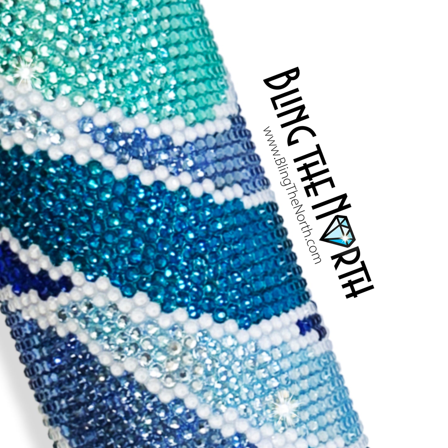 STORMY SEAS Rhinestone Pattern Template | SS16 4mm - 30oz Skinny Straight Tumbler Design | PNG for Sublimation or Vinyl