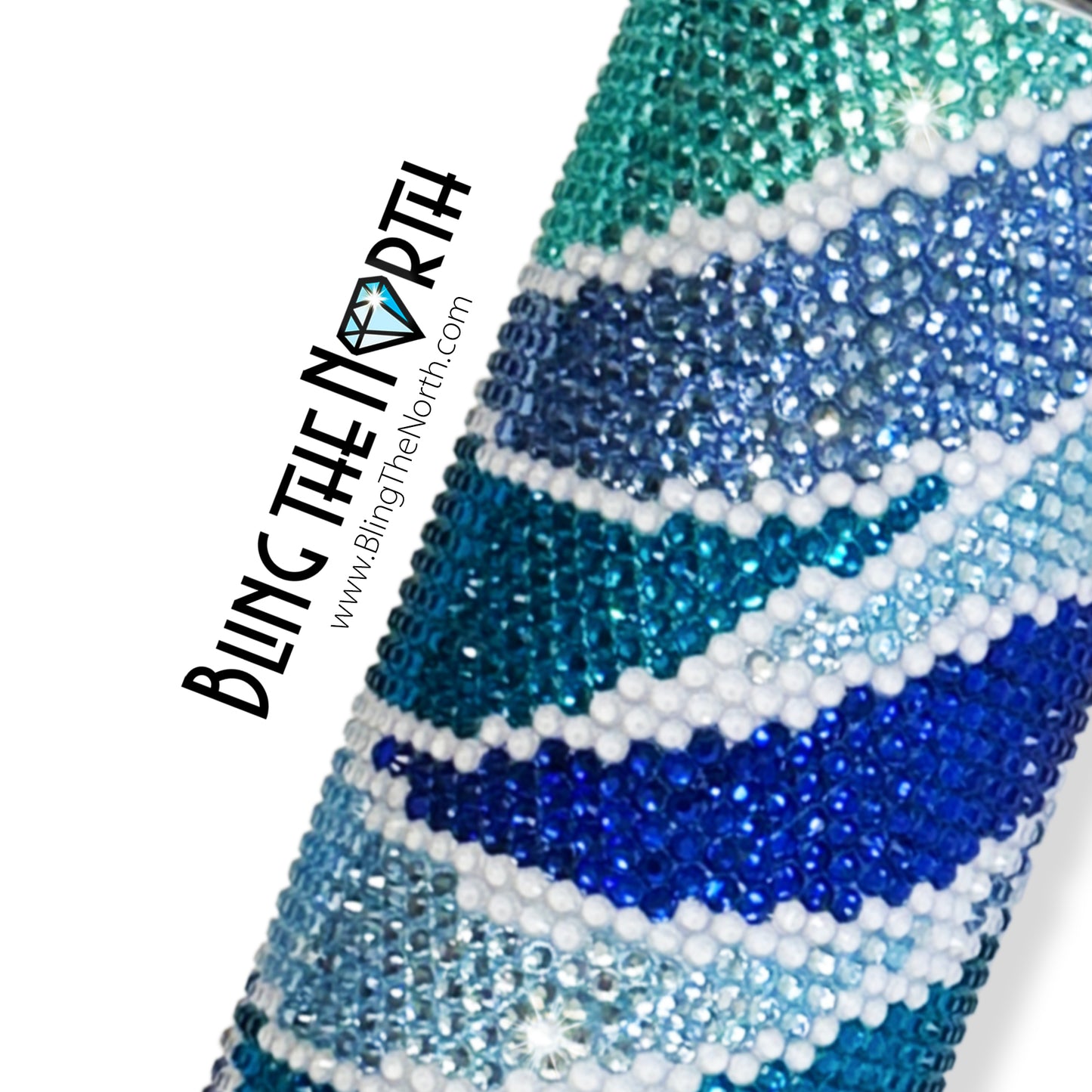 STORMY SEAS Rhinestone Pattern Template | SS16 4mm - 30oz Skinny Straight Tumbler Design | PNG for Sublimation or Vinyl