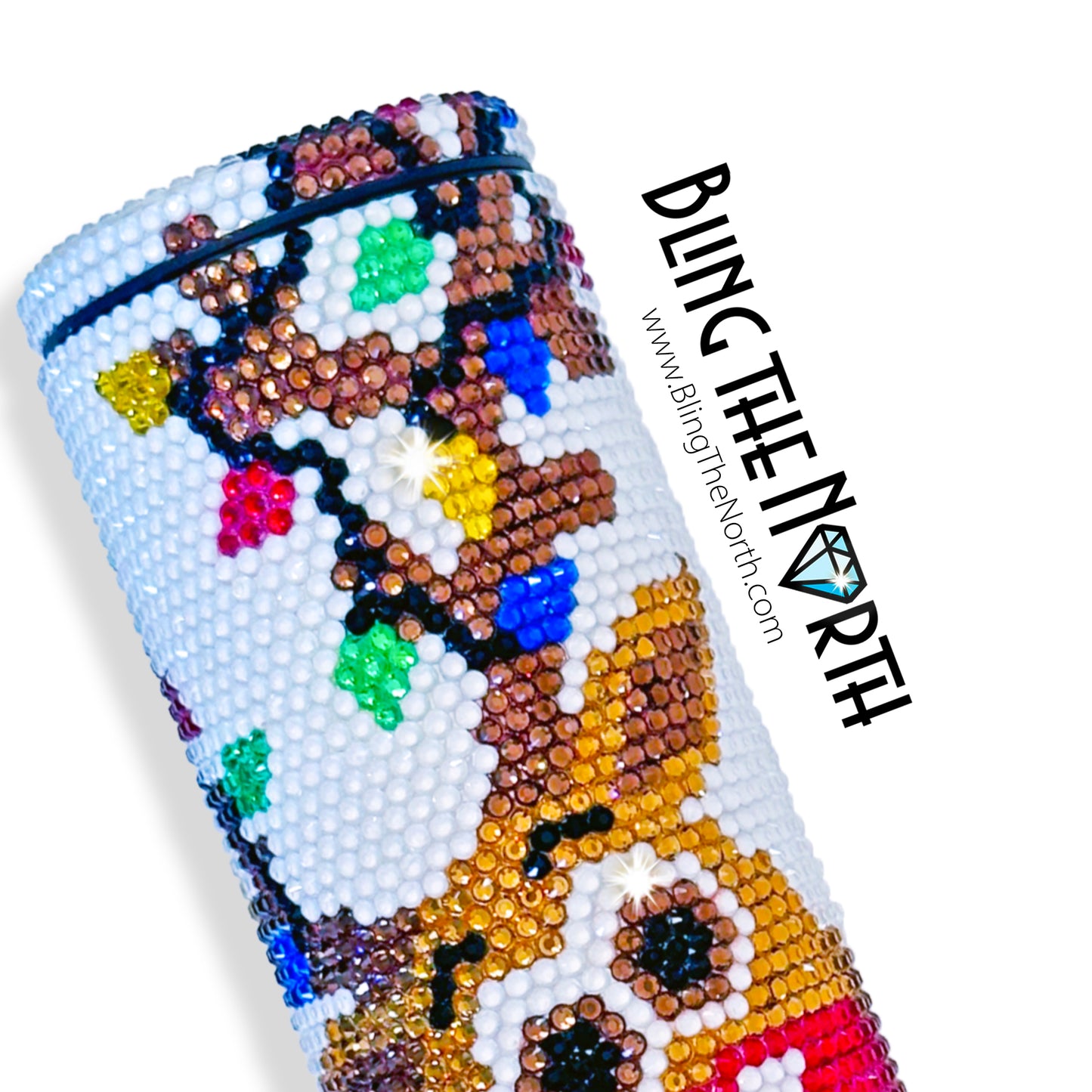 TANGLED REINDEER Rhinestone Pattern Template | SS16 4mm - 20oz Skinny Straight Tumbler Design | PNG for Sublimation or Vinyl