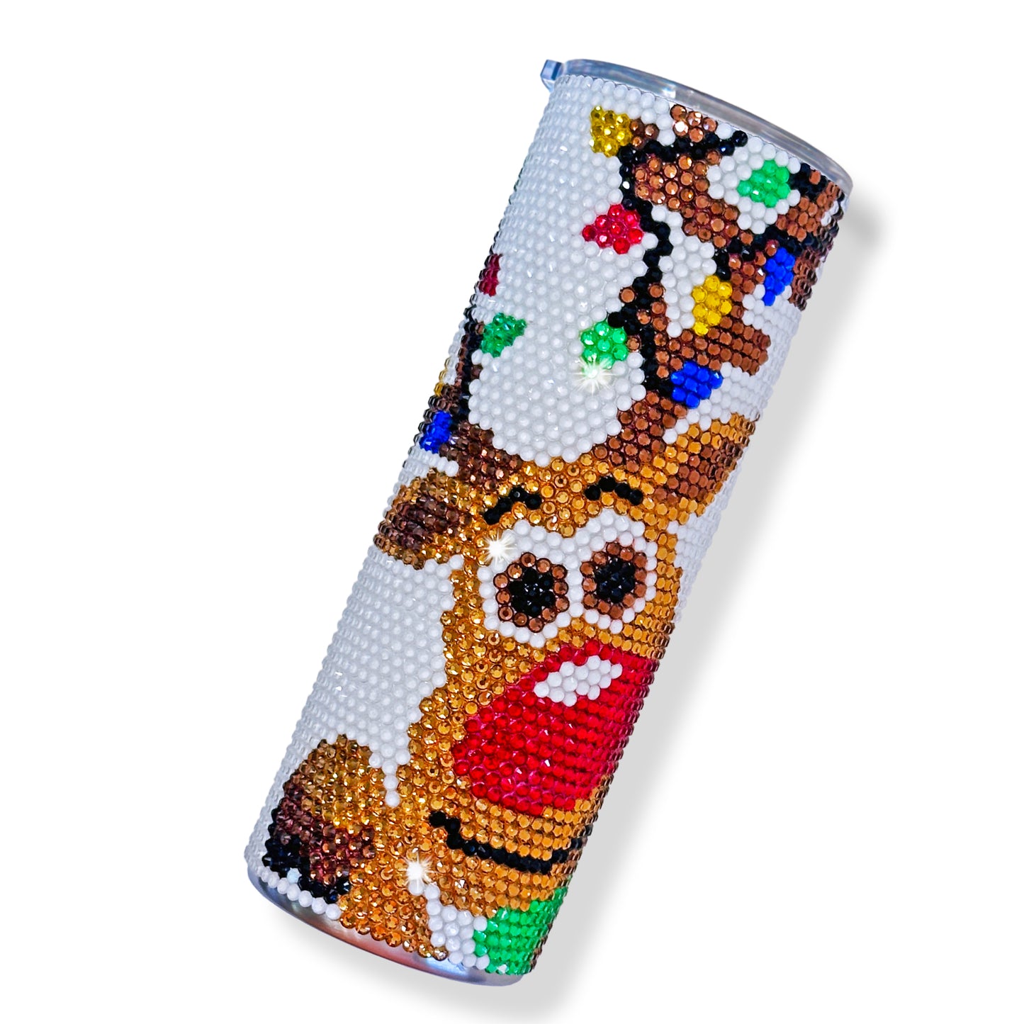 TANGLED REINDEER Rhinestone Pattern Template | SS16 4mm - 20oz Skinny Straight Tumbler Design | PNG for Sublimation or Vinyl