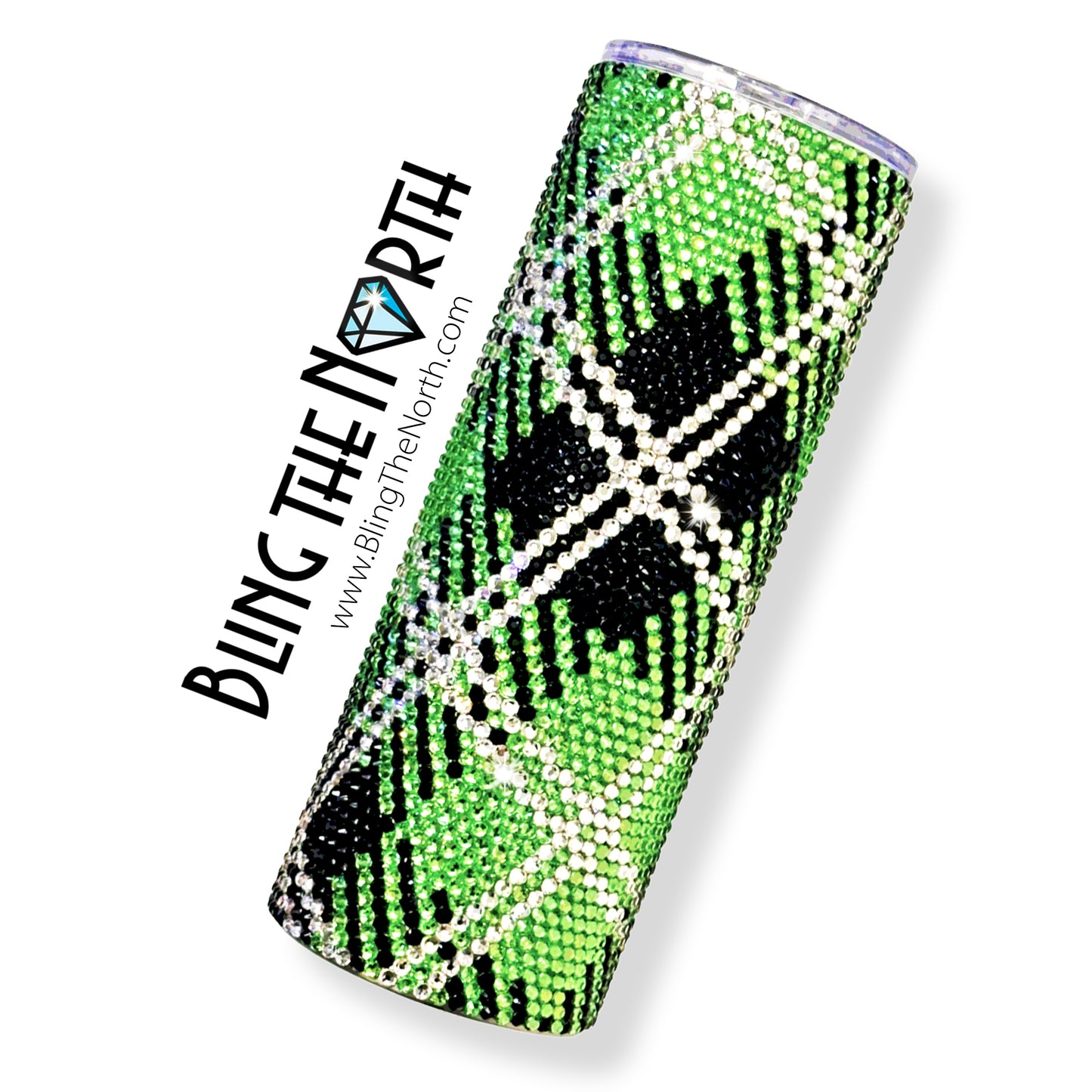 PERIDOT TARTAN Rhinestone Pattern Template | SS16 4mm - 20oz Skinny Straight Tumbler Design | PNG for Sublimation or Vinyl