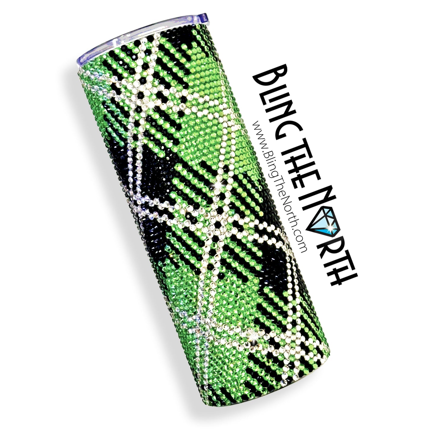 PERIDOT TARTAN Rhinestone Pattern Template | SS16 4mm - 20oz Skinny Straight Tumbler Design | PNG for Sublimation or Vinyl