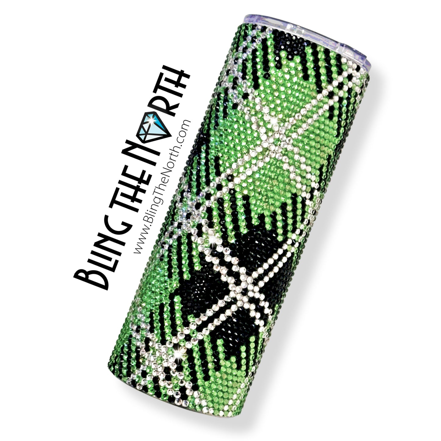 PERIDOT TARTAN Rhinestone Pattern Template | SS16 4mm - 20oz Skinny Straight Tumbler Design | PNG for Sublimation or Vinyl