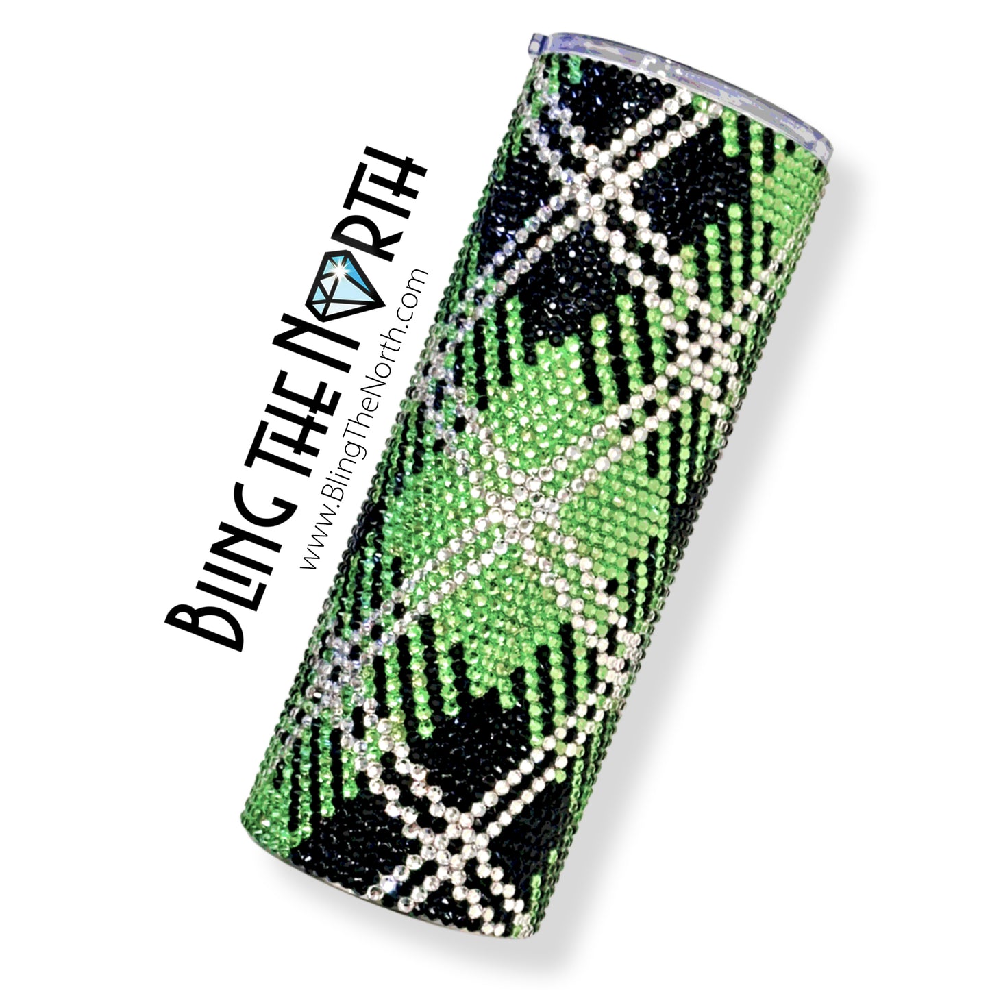 PERIDOT TARTAN Rhinestone Pattern Template | SS16 4mm - 20oz Skinny Straight Tumbler Design | PNG for Sublimation or Vinyl