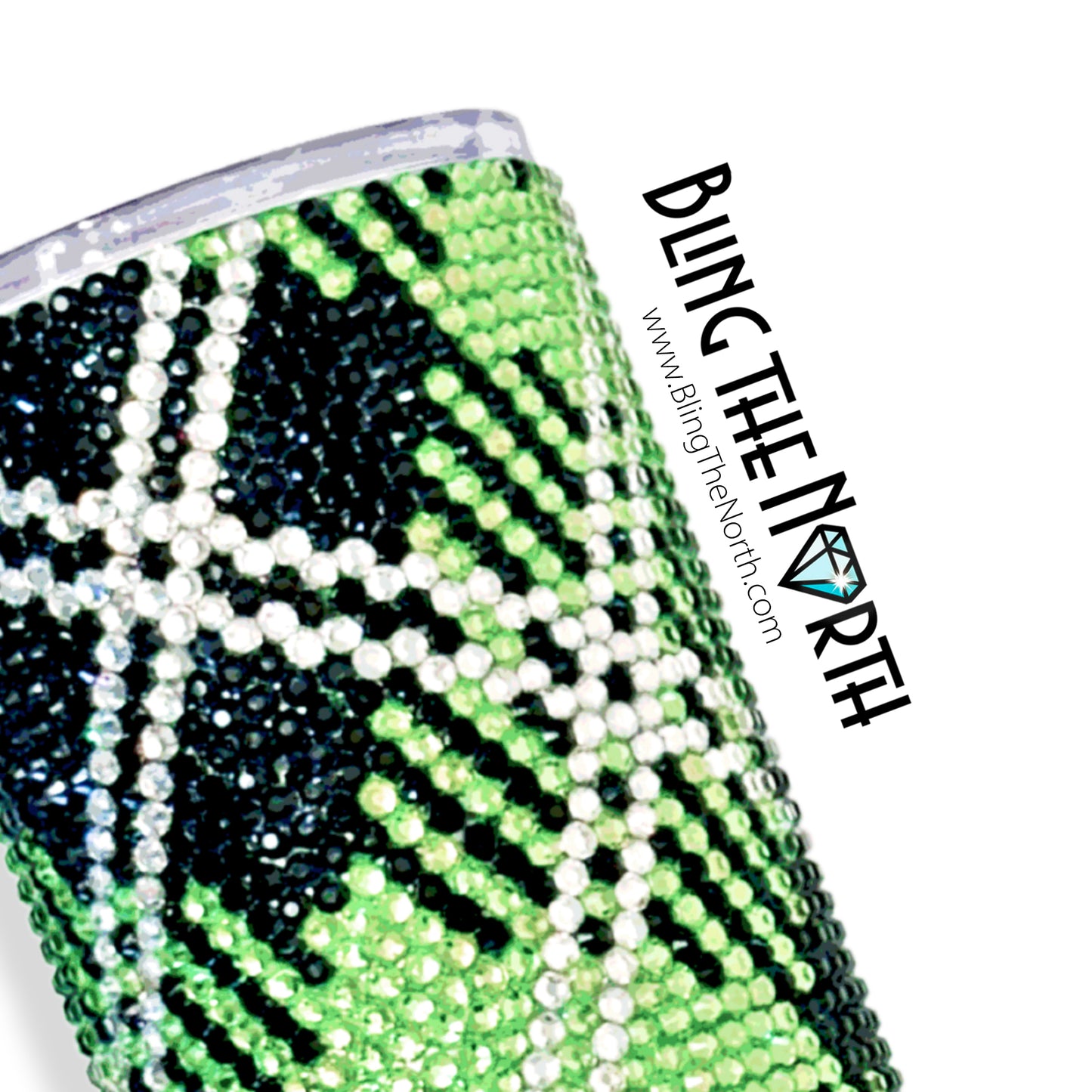 PERIDOT TARTAN Rhinestone Pattern Template | SS16 4mm - 20oz Skinny Straight Tumbler Design | PNG for Sublimation or Vinyl