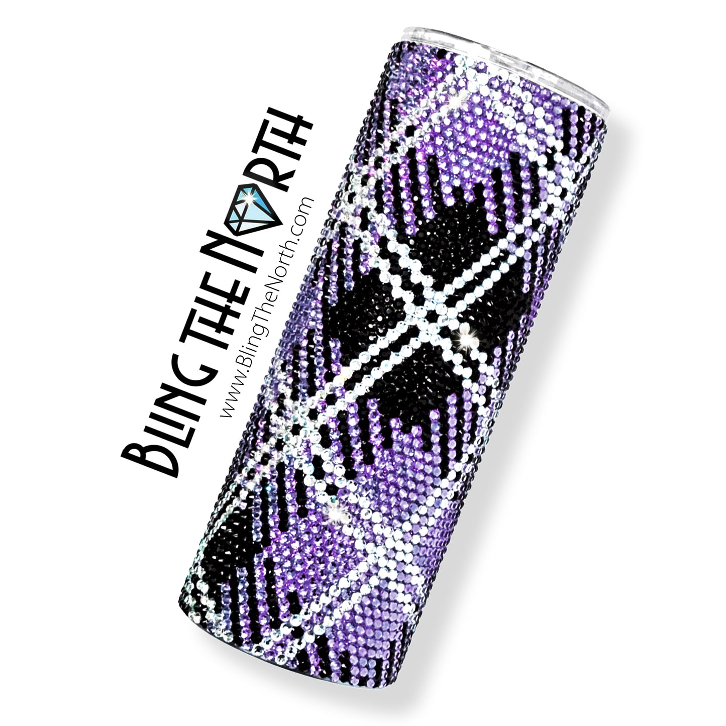 VIOLET TARTAN Rhinestone Pattern Template | SS16 4mm - 20oz Skinny Straight Tumbler Design | PNG for Sublimation or Vinyl