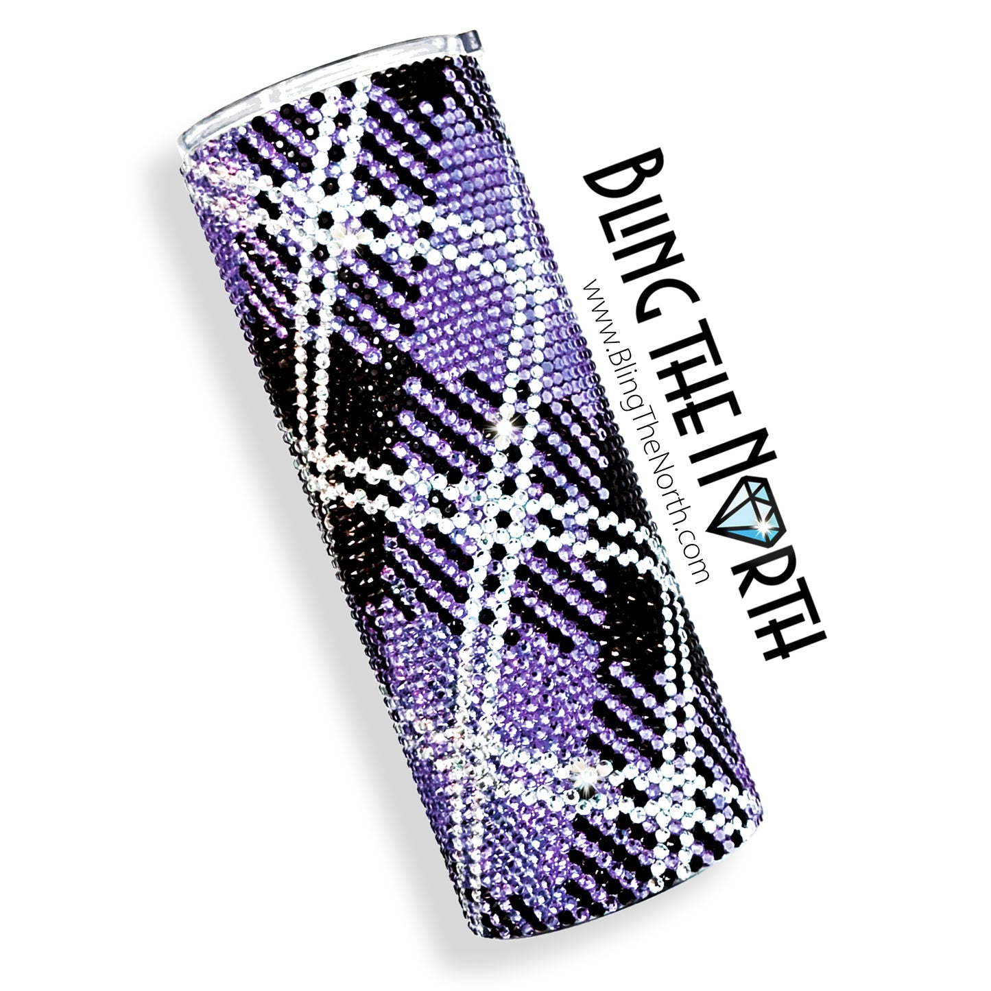 VIOLET TARTAN Rhinestone Pattern Template | SS16 4mm - 20oz Skinny Straight Tumbler Design | PNG for Sublimation or Vinyl