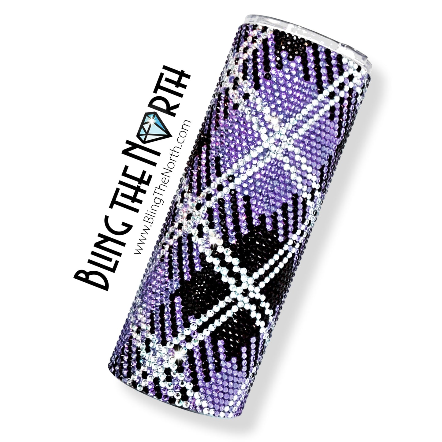 VIOLET TARTAN Rhinestone Pattern Template | SS16 4mm - 20oz Skinny Straight Tumbler Design | PNG for Sublimation or Vinyl