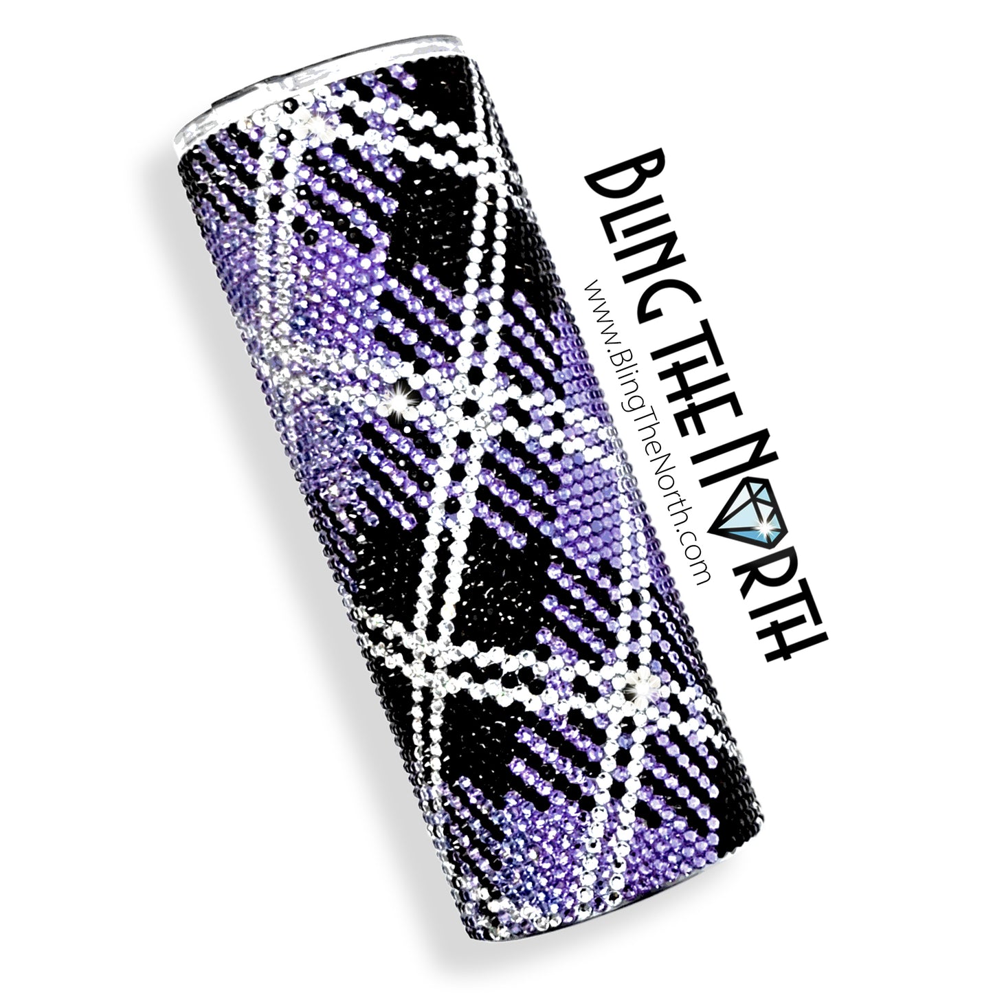 VIOLET TARTAN Rhinestone Pattern Template | SS16 4mm - 20oz Skinny Straight Tumbler Design | PNG for Sublimation or Vinyl