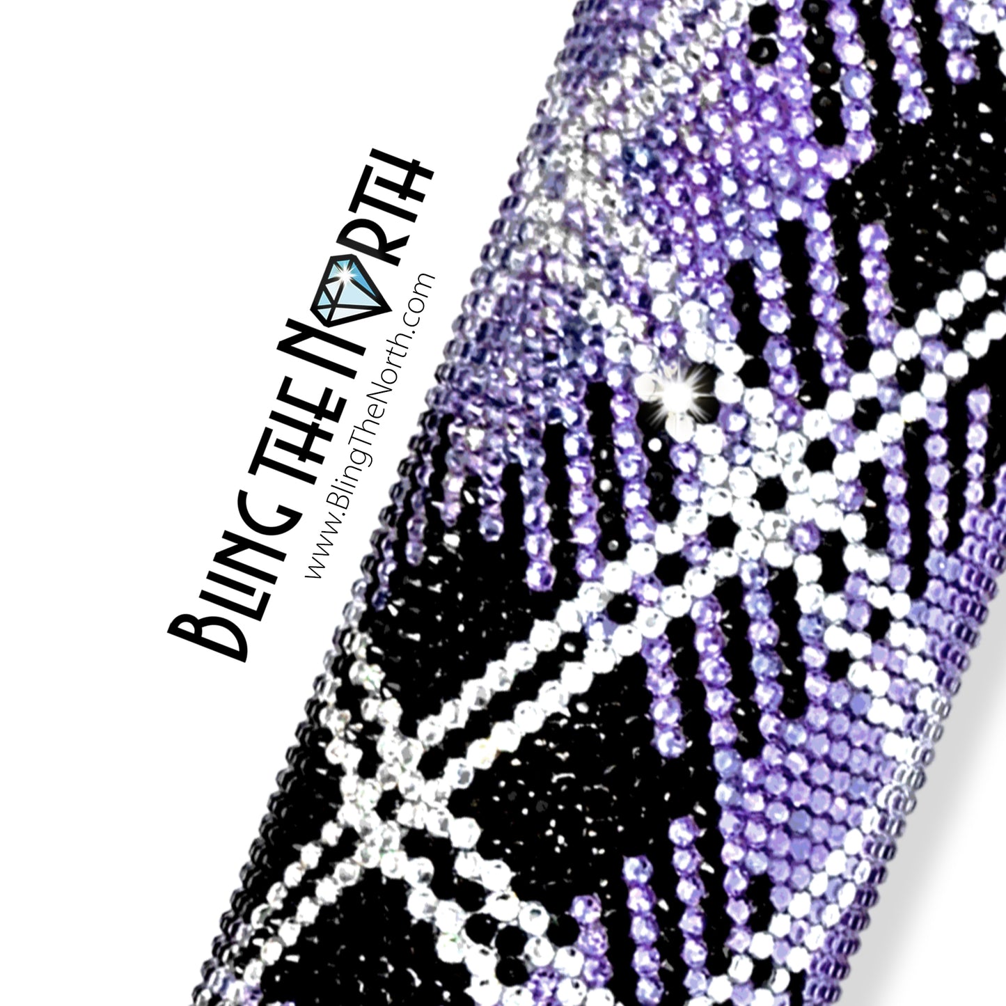 VIOLET TARTAN Rhinestone Pattern Template | SS16 4mm - 20oz Skinny Straight Tumbler Design | PNG for Sublimation or Vinyl