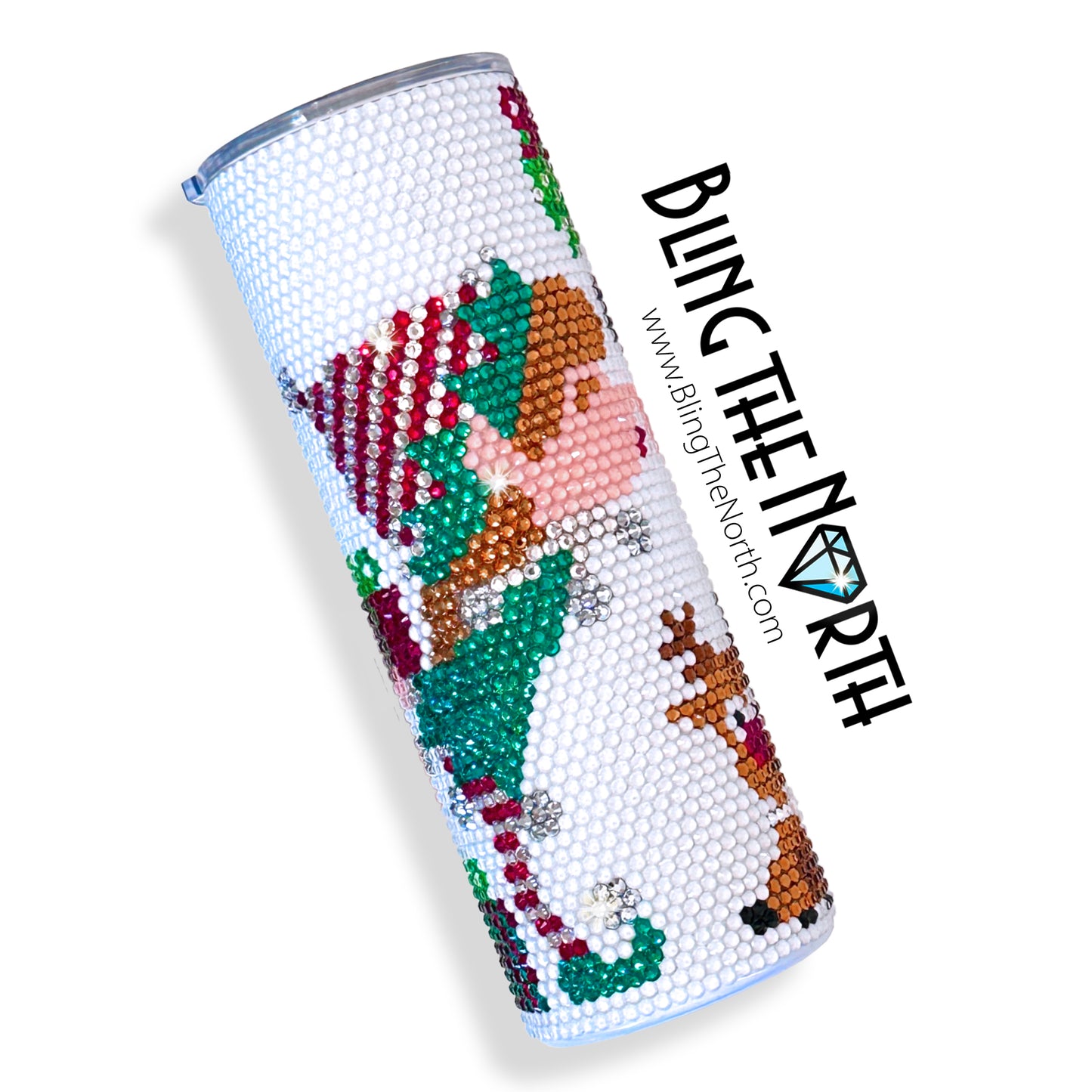 UNDER THE MISTLETOE Rhinestone Pattern Template | SS16 4mm - 20oz Skinny Straight Tumbler Design | PNG for Sublimation or Vinyl