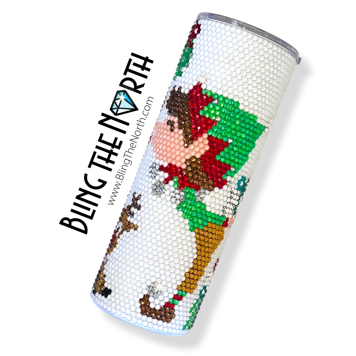 UNDER THE MISTLETOE Rhinestone Pattern Template | SS16 4mm - 20oz Skinny Straight Tumbler Design | PNG for Sublimation or Vinyl