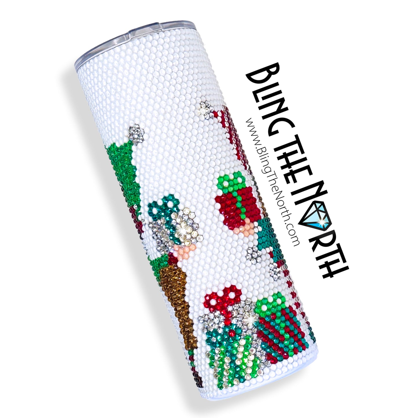 UNDER THE MISTLETOE Rhinestone Pattern Template | SS16 4mm - 20oz Skinny Straight Tumbler Design | PNG for Sublimation or Vinyl