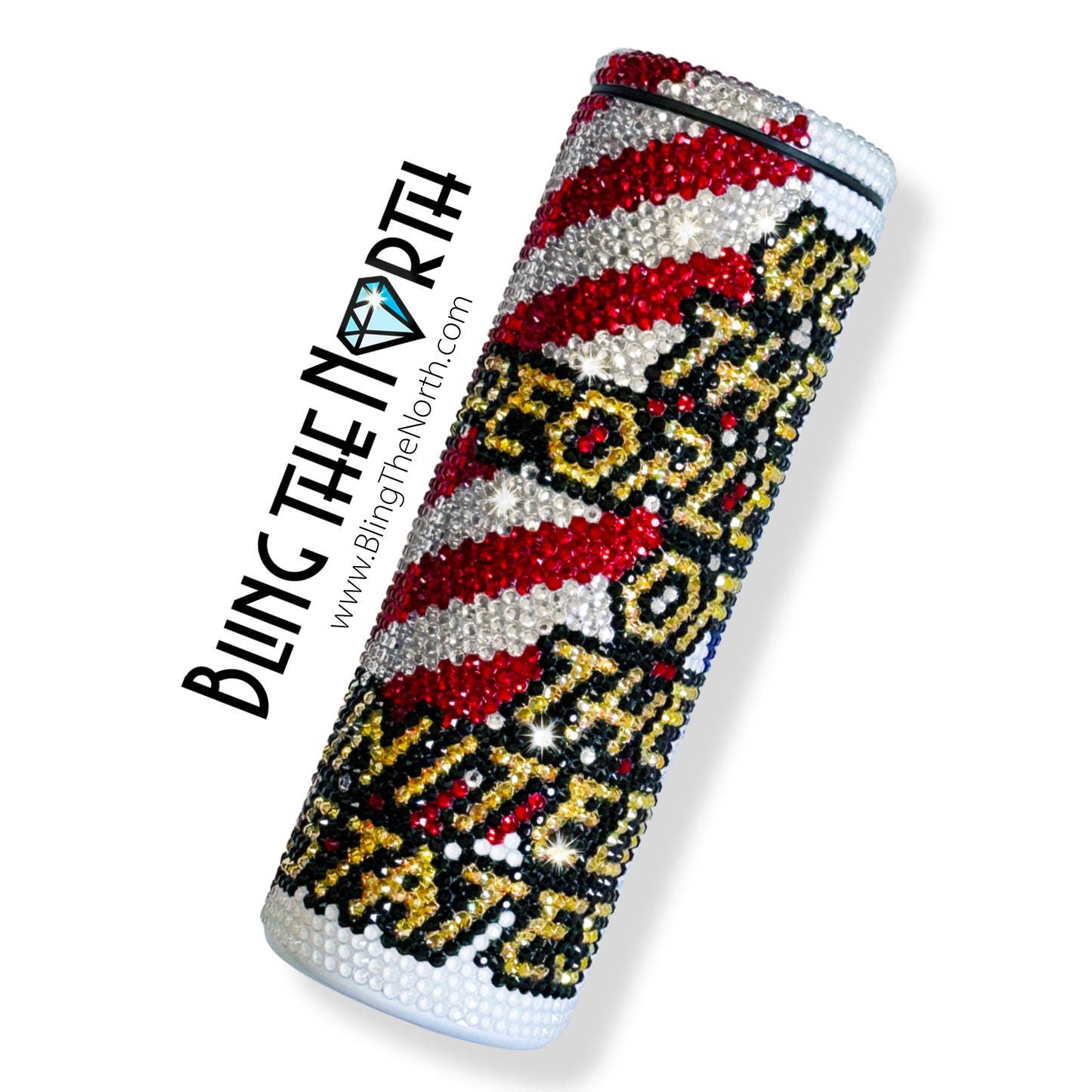 WE THE PEOPLE American Flag Rhinestone Tumbler | 20oz Slurp Straight | Bling the North | Custom Bling Design | Glass Rhinestones | Straw Included