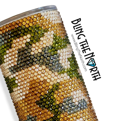 CAMOUFLAGE Rhinestone Pattern Template | SS16 4mm - 30oz Skinny Straight Tumbler Design | PNG for Sublimation or Vinyl