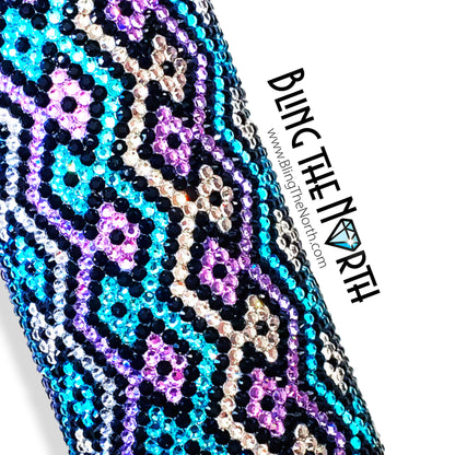 DIAMOND ZIG-ZAG Rhinestone Pattern Template | SS16 4mm - 24oz Plump Tumbler Design | PNG for Sublimation or Vinyl | Pride