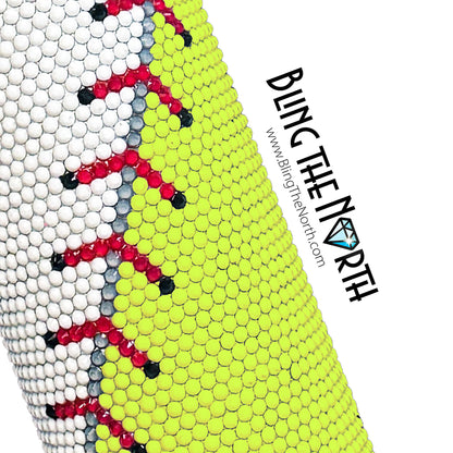 DUAL BALL Custom TEXT Rhinestone Pattern Template | SS16 4mm - 20oz Skinny Straight Tumbler Design | PNG for Sublimation or Vinyl