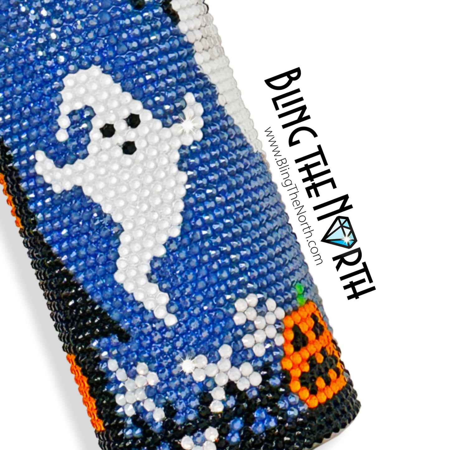 HAUNTED CHURCHYARD Rhinestone Tumbler | 20oz Skinny Straight | Bling the North | Custom Bling Design | Glass Rhinestones | Straw | Halloween