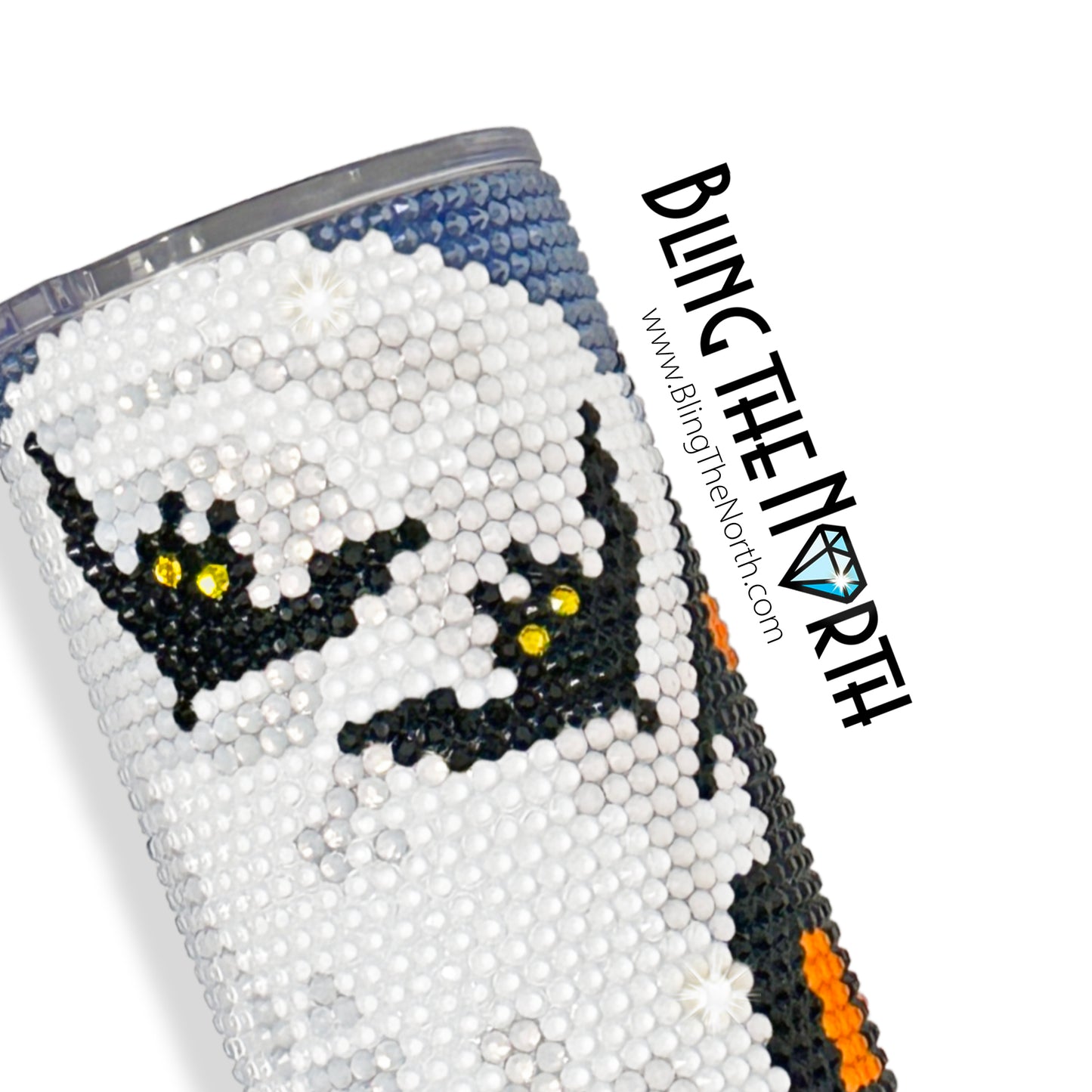 HAUNTED CHURCHYARD Rhinestone Tumbler | 20oz Skinny Straight | Bling the North | Custom Bling Design | Glass Rhinestones | Straw | Halloween