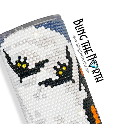 HAUNTED CHURCHYARD Rhinestone Tumbler | 20oz Skinny Straight | Bling the North | Custom Bling Design | Glass Rhinestones | Straw | Halloween