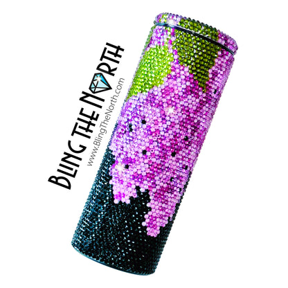 LILAC CASCADE American Flag Rhinestone Tumbler | 20oz Slurp Straight | Bling the North | Custom Bling Design | Glass Rhinestones | Straw Included